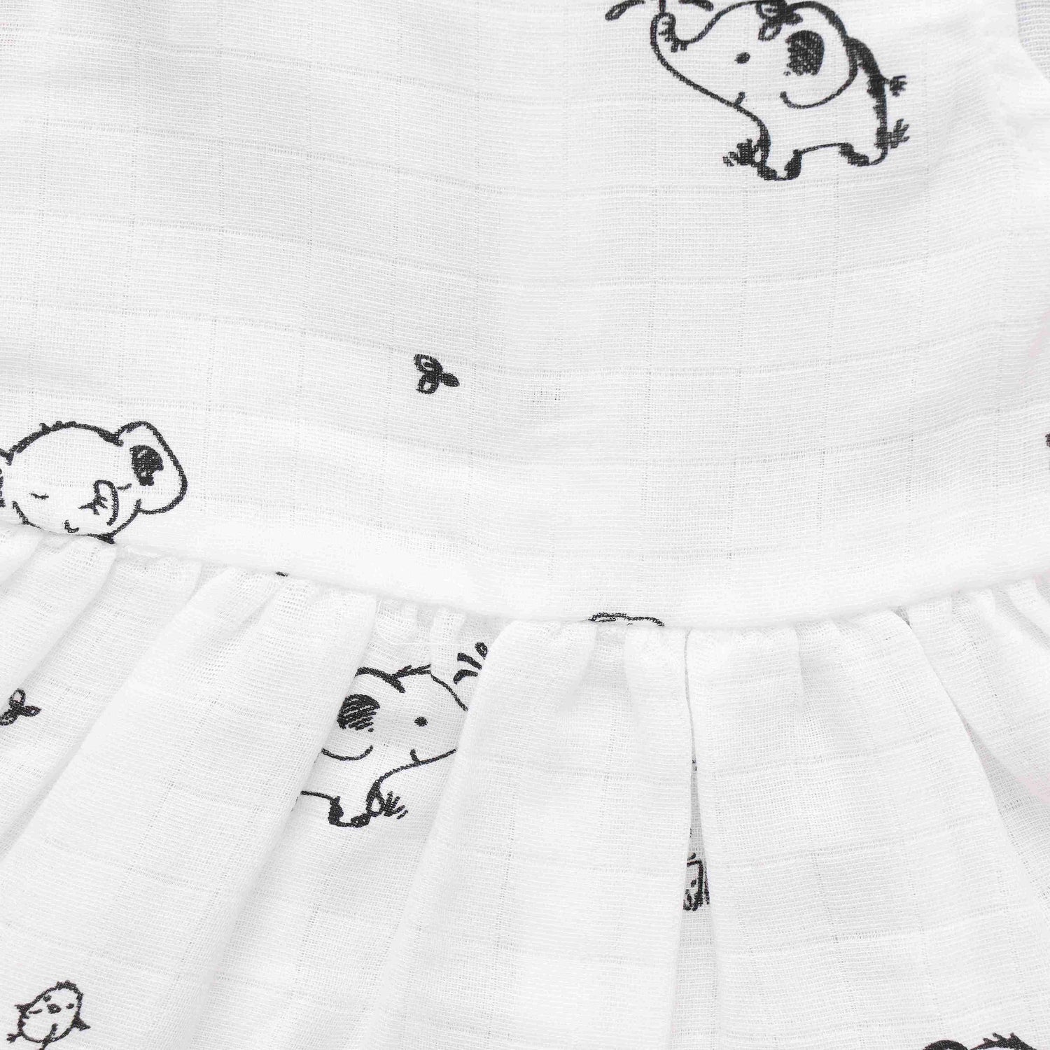 Dreamy Doodles: Cute Patterned Muslin Frock for Infants