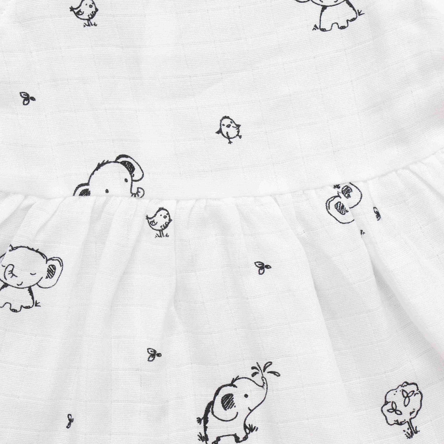 Little Explorer: Soft Muslin Frock with Delightful Prints for Infants