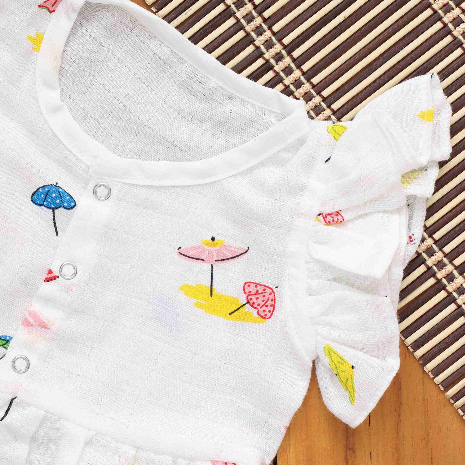 Little Explorer: Soft Muslin Frock with Delightful Prints for Infants