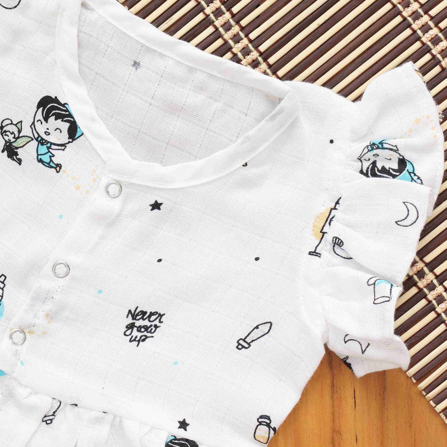 Little Explorer: Soft Muslin Frock with Delightful Prints for Infants