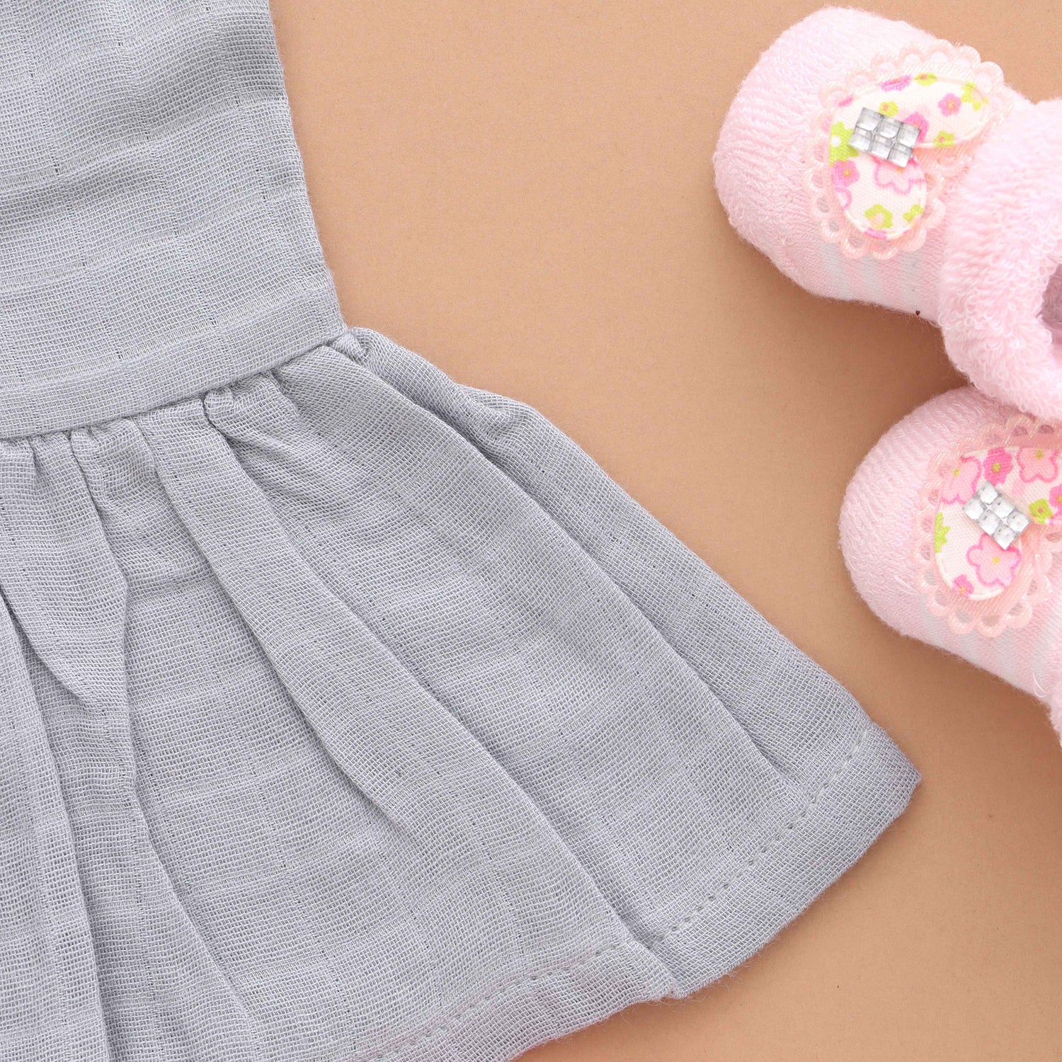 First Wardrobe: Essential Solid Colored Muslin Frock for Babies