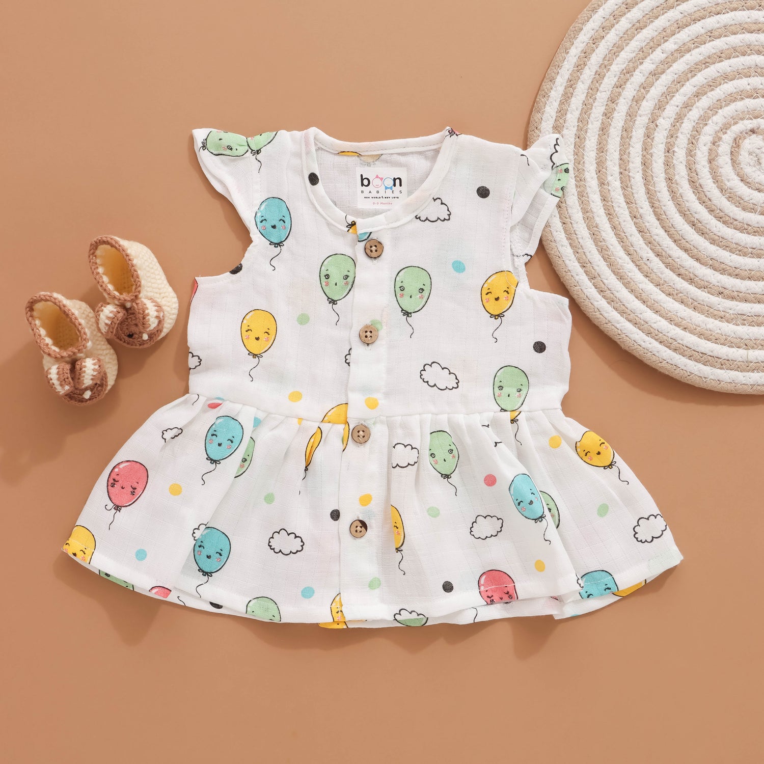 Color Carnival: Fun and Vibrant Printed Frock for Baby Girls