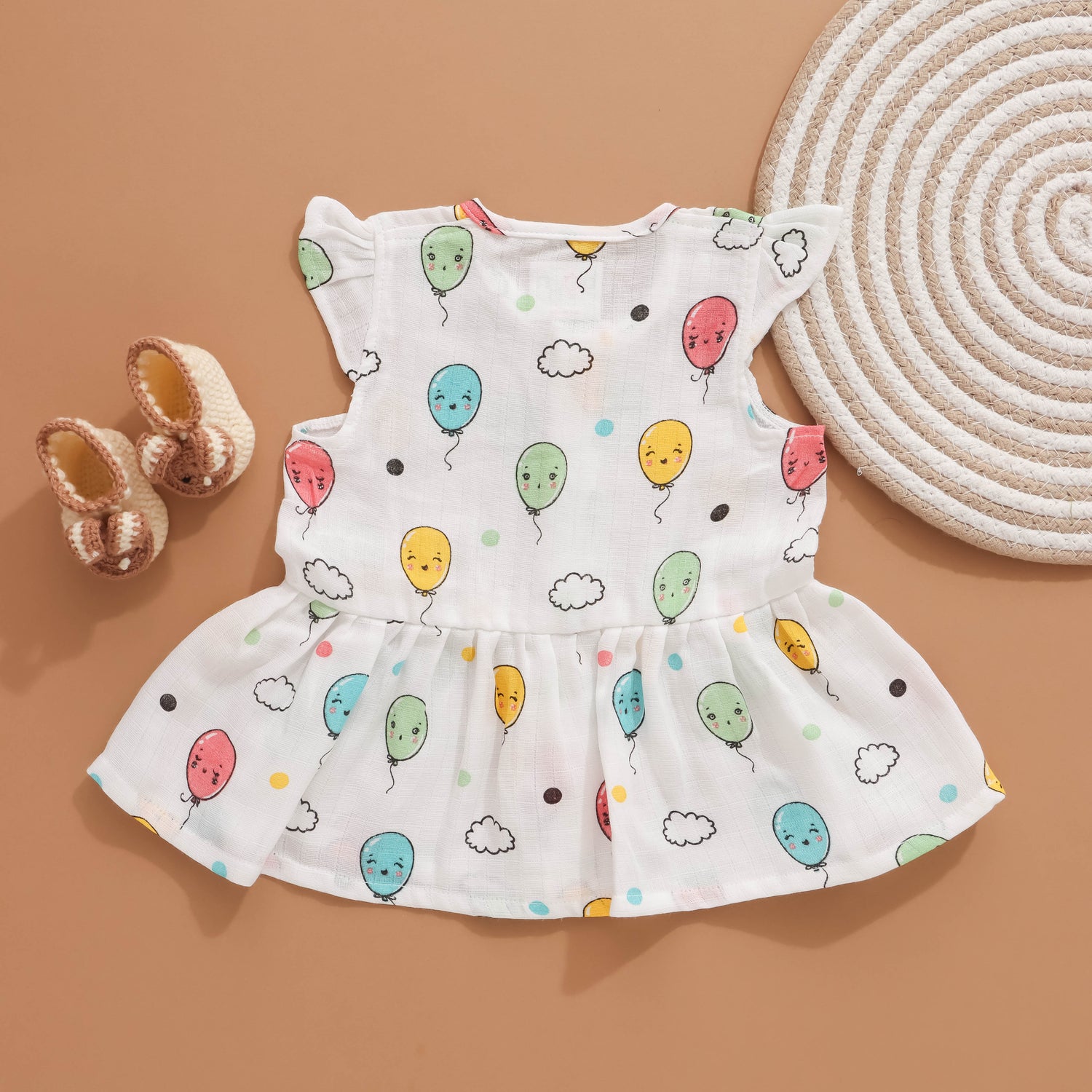 Color Carnival: Fun and Vibrant Printed Frock for Baby Girls