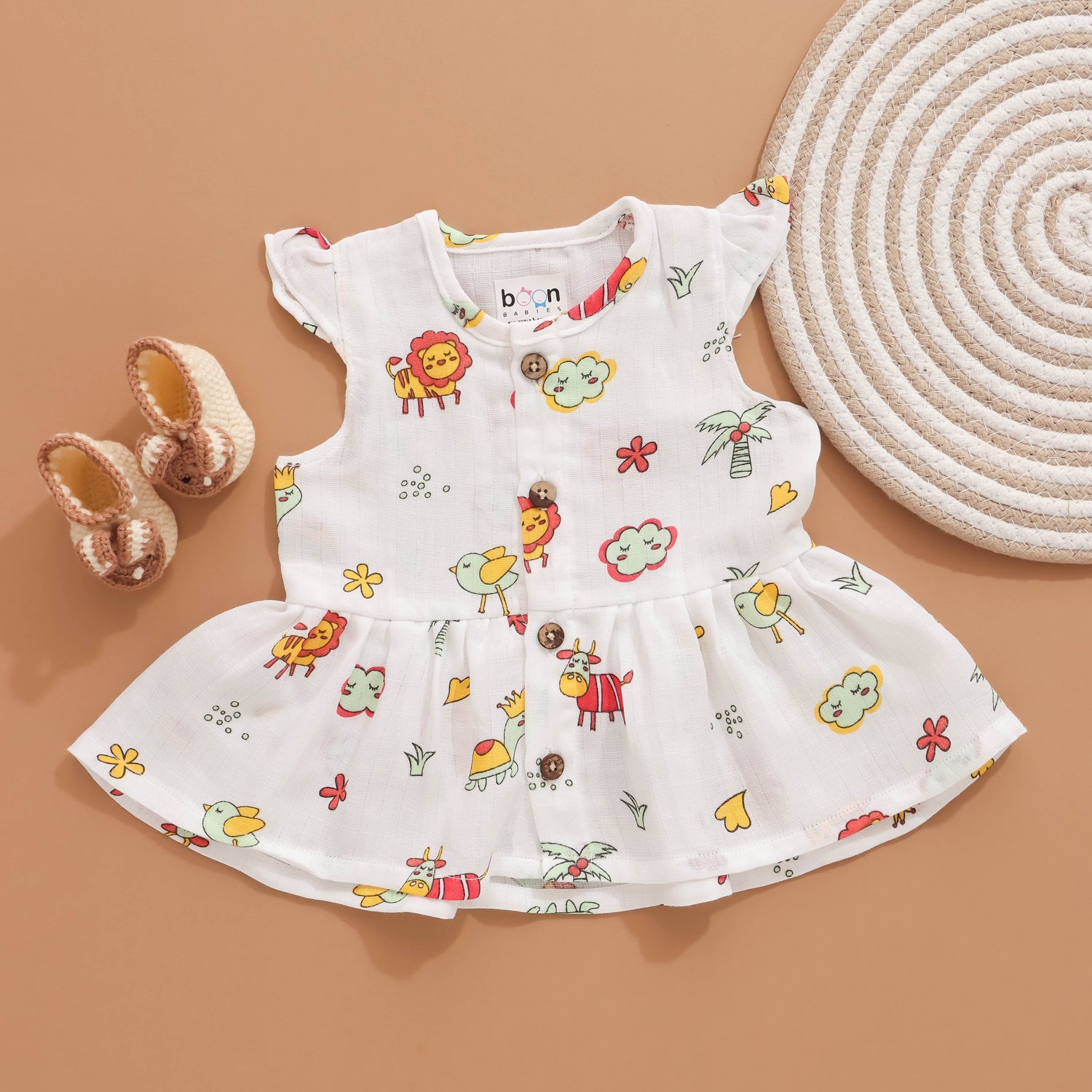 Color Carnival: Fun and Vibrant Printed Frock for Baby Girls