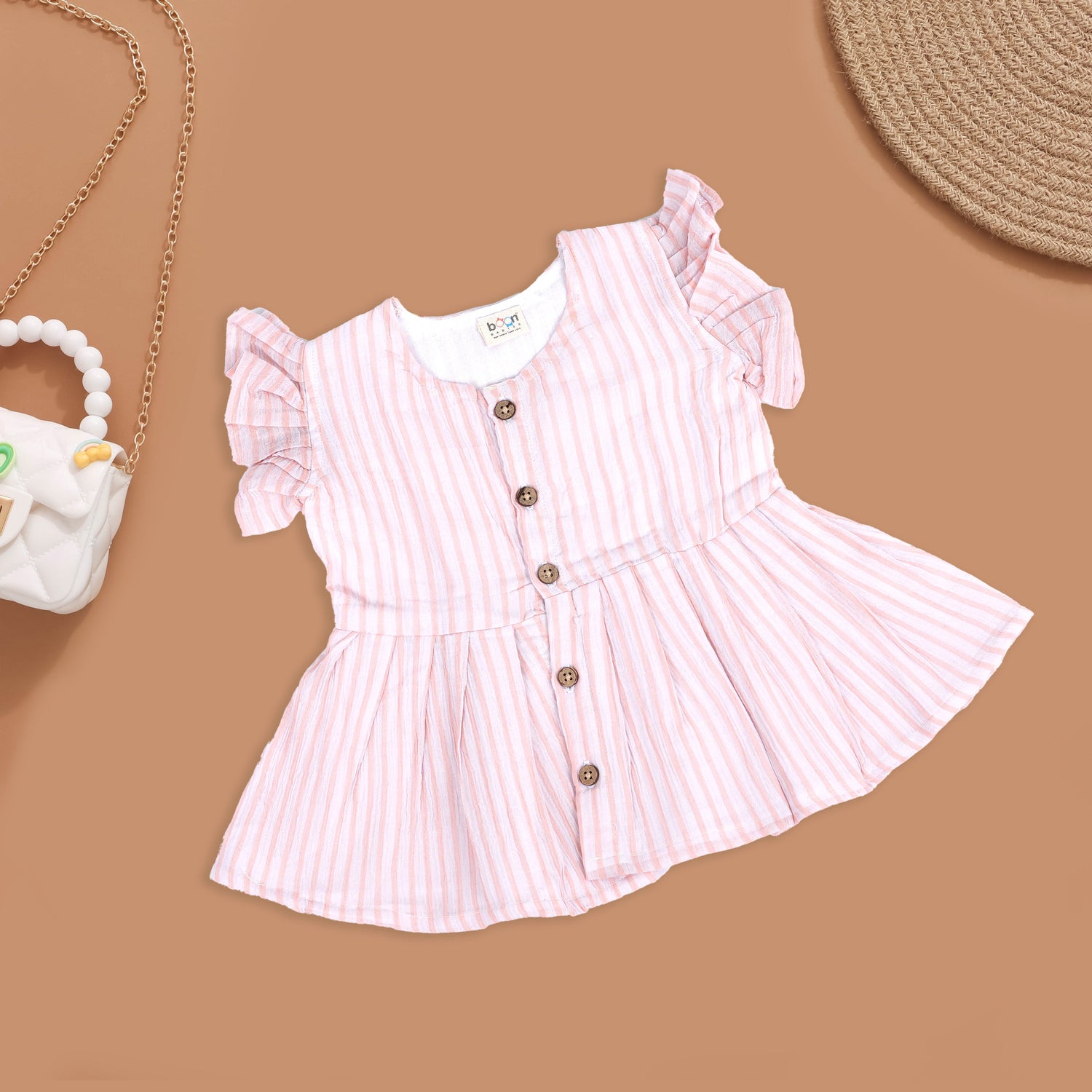 Chic Striped Peach Frock for All Occasions