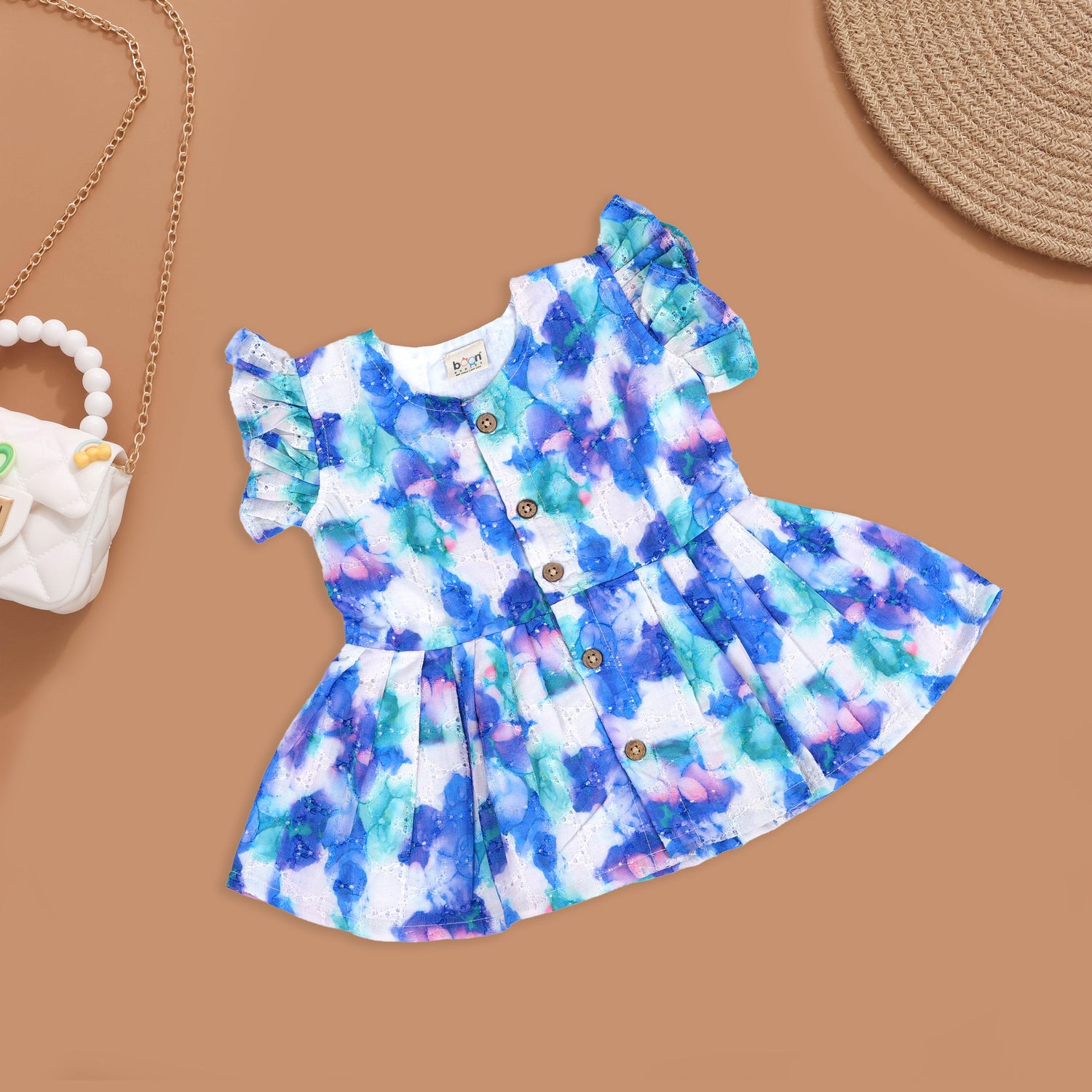 Vivid Watercolor Party Frock For Girls