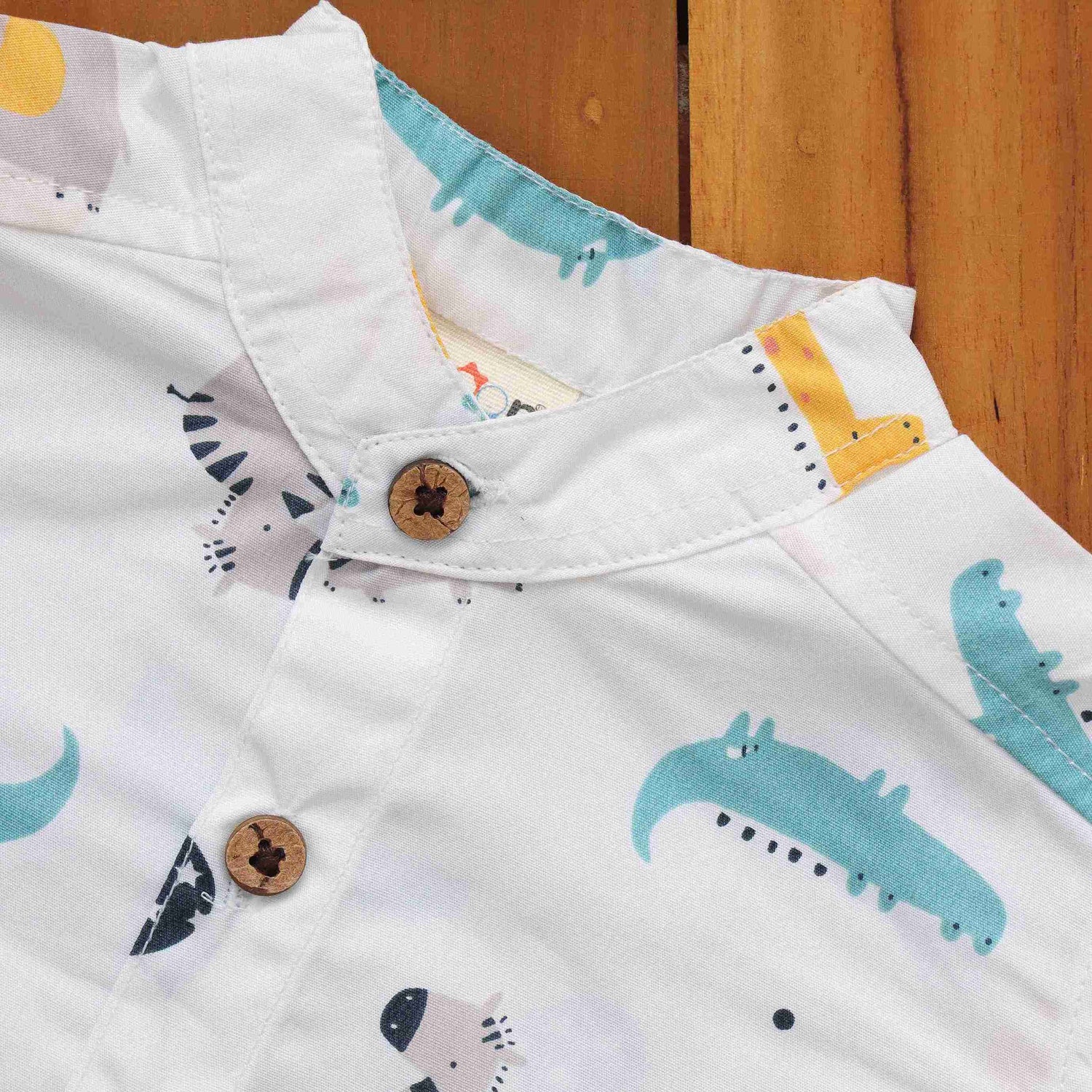 Cartoon Animals Printed Cotton Shirt - Boys Casual Fashion