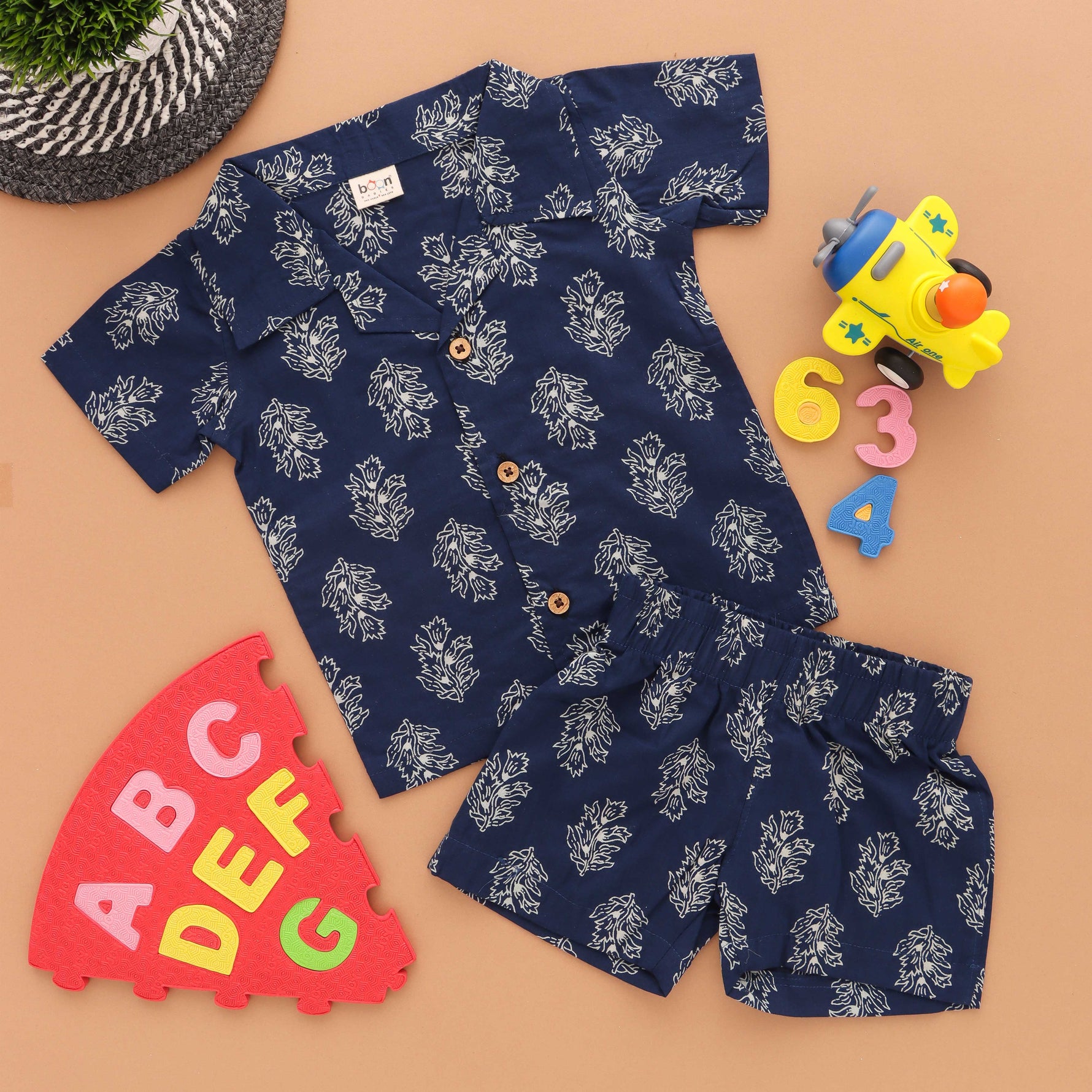 Boon Babies Floral Fiesta Trendy Boys Shirt Shorts Flower Prints