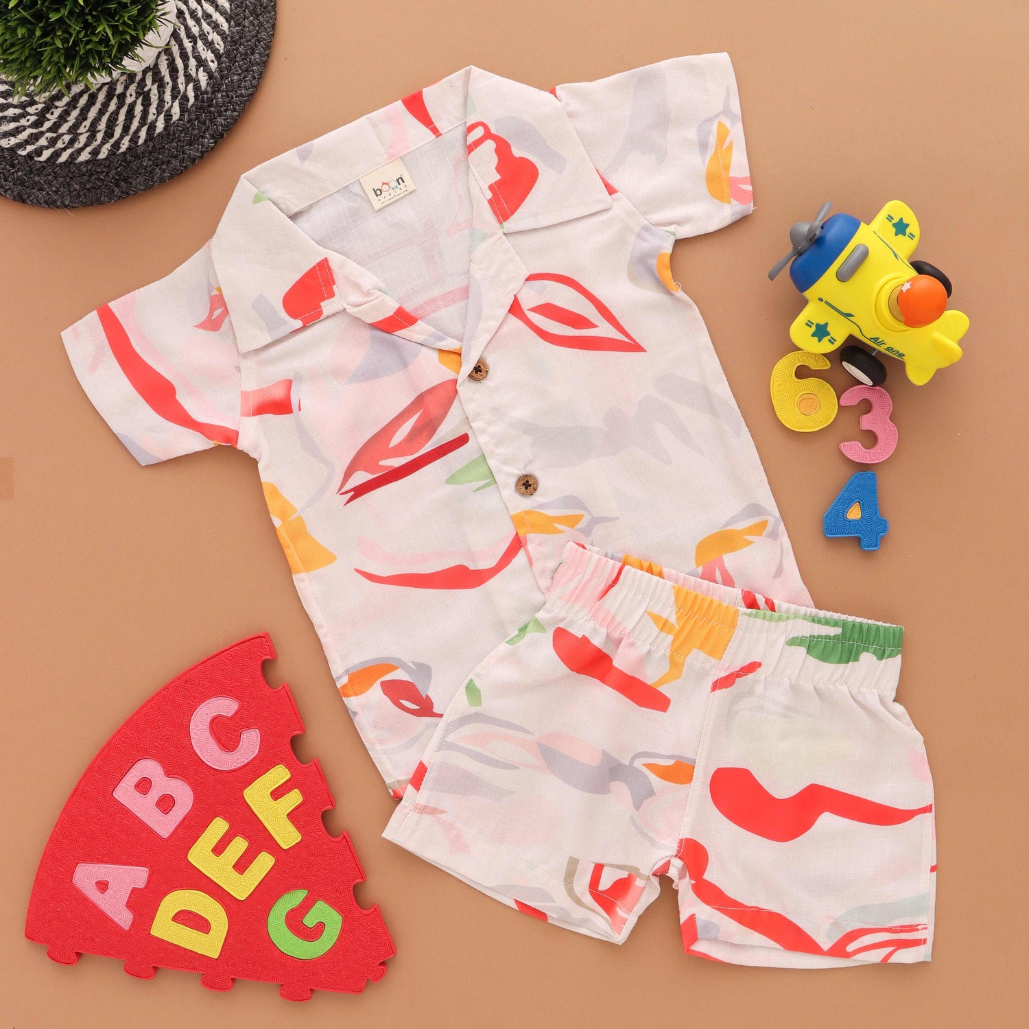 Boon Babies Sketchy Chic Fun Boys Sketched Print Shirt Matching Shorts