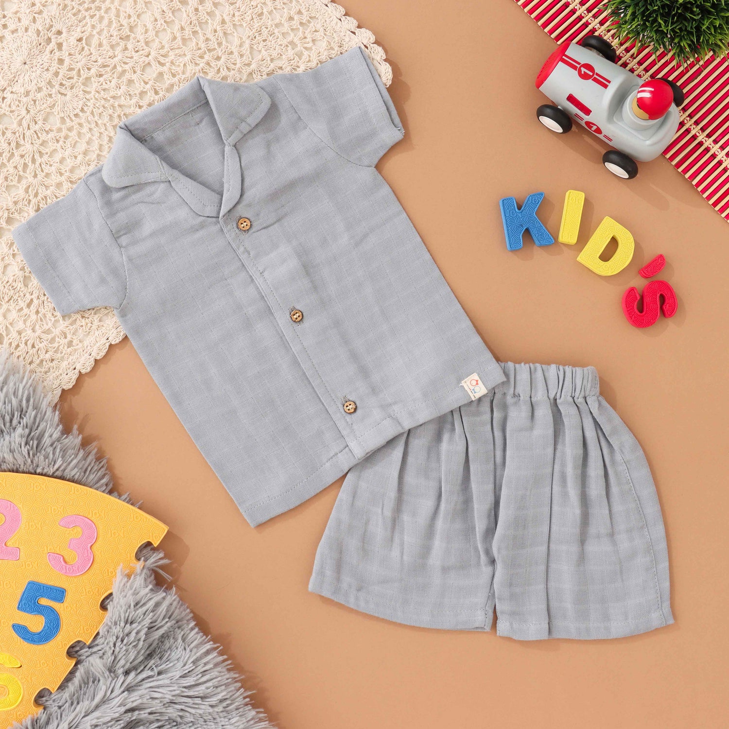 Mini Trendsetter: Boys Stylish Shirt and Shorts Set