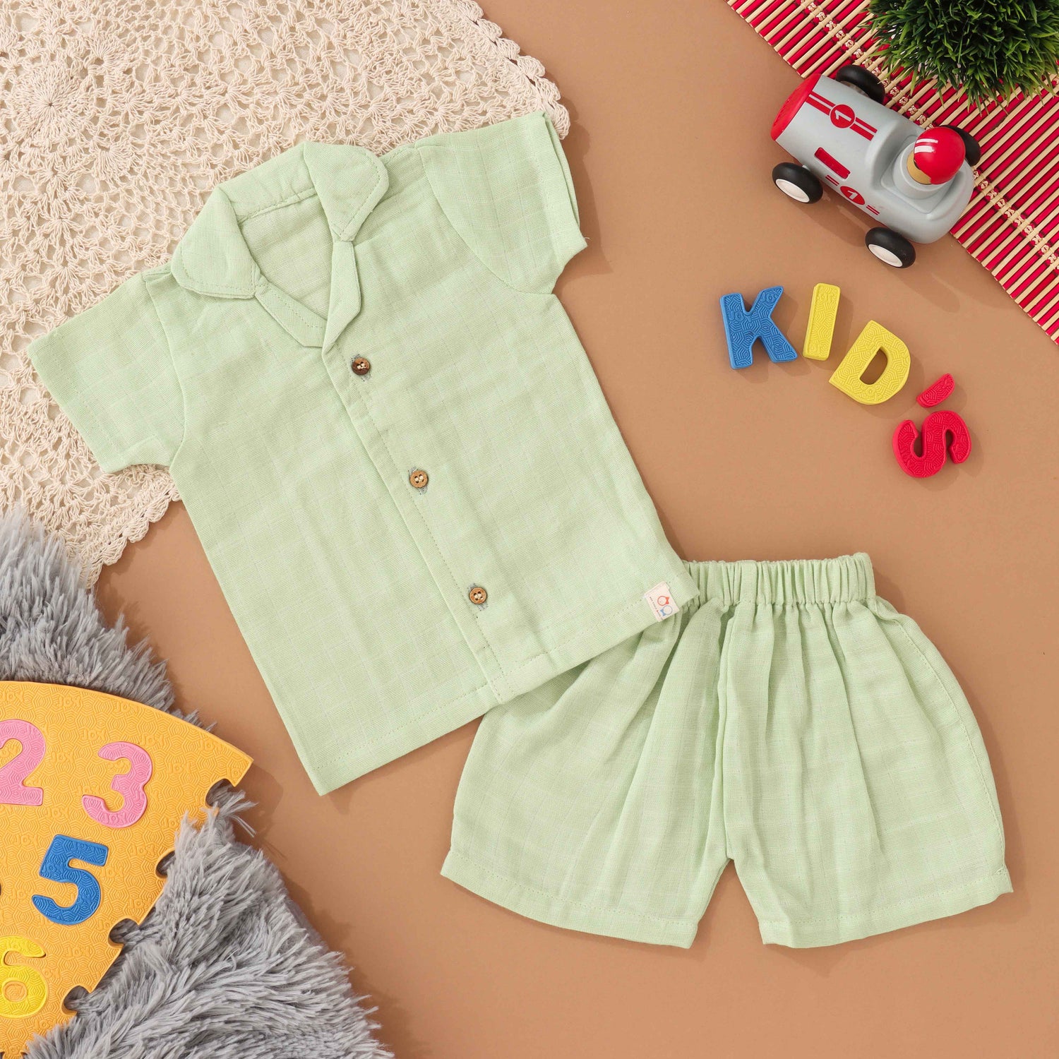 Mini Trendsetter: Boys Stylish Shirt and Shorts Set