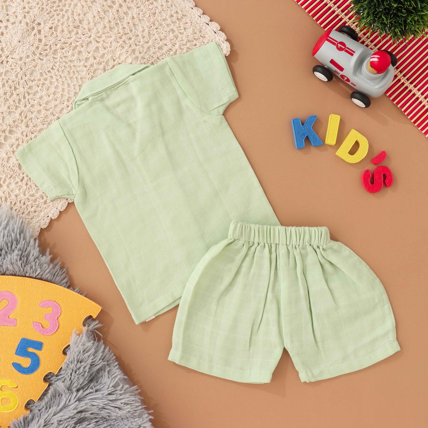 Mini Trendsetter: Boys Stylish Shirt and Shorts Set