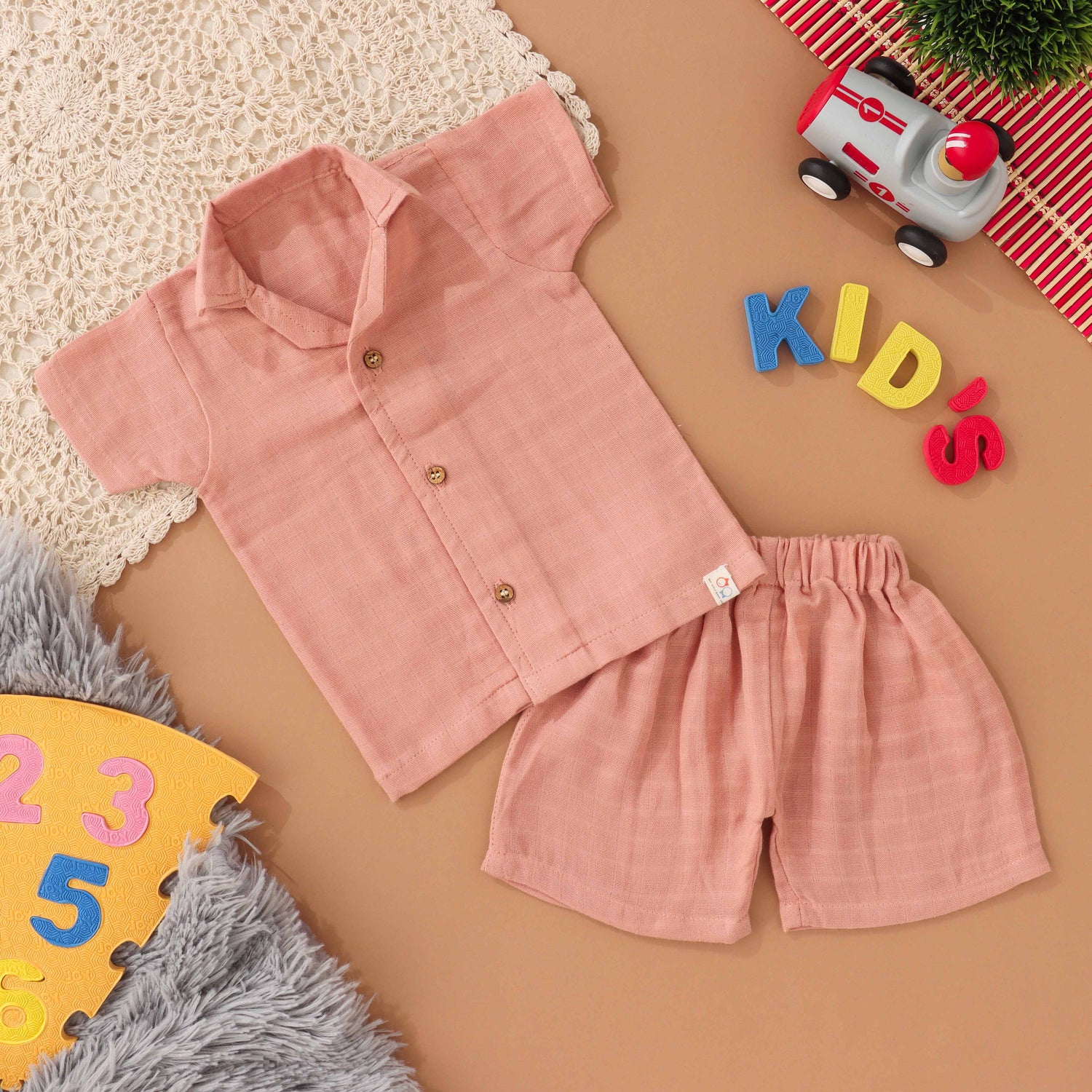 Mini Trendsetter: Boys Stylish Shirt and Shorts Set