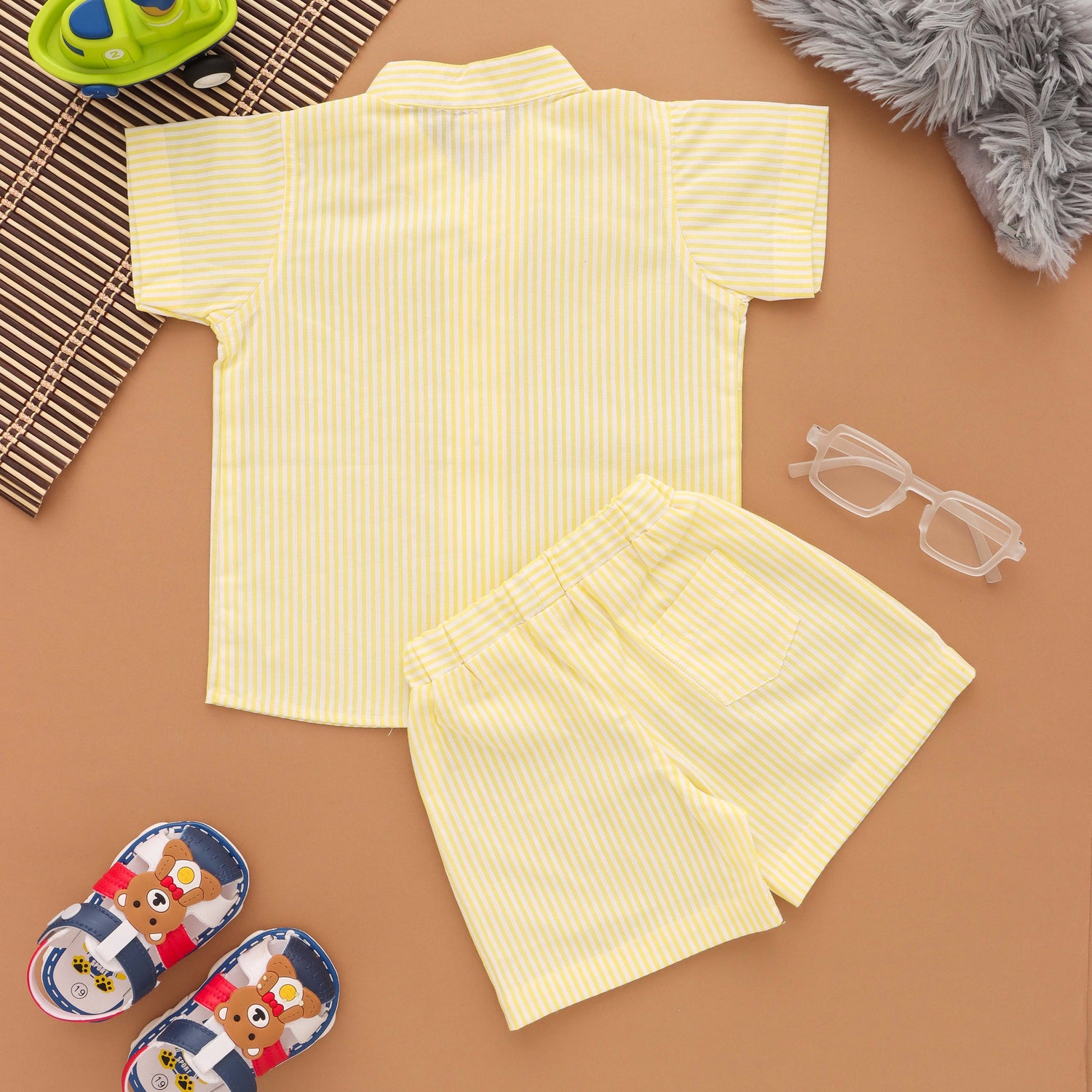 Playtime Cute: Boys Pink Shirt With Shorts Combo