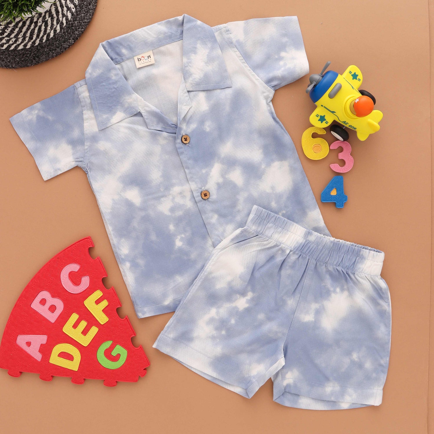 Splash of Fun: Boys Tie-Dye Shirt and Shorts Set