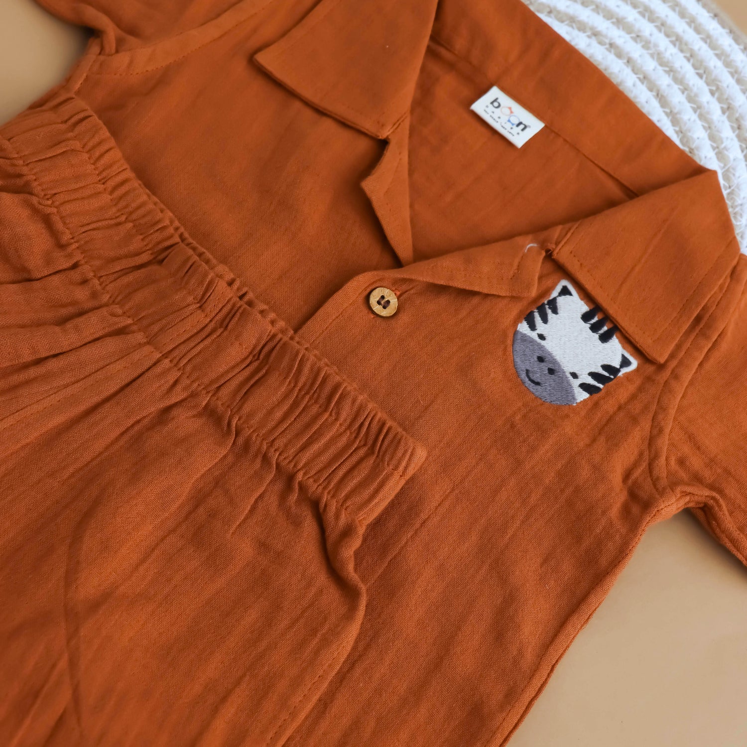 Minimalist Style: Premium Solid Color Boys Shirt With Shorts