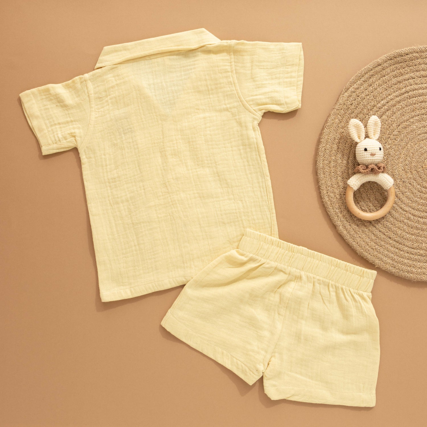 Minimalist Style: Premium Solid Color Boys Shirt With Shorts