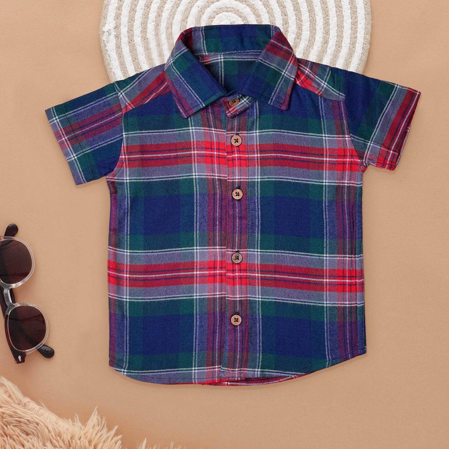 Vibrant Boys Plaid Shirt - Everyday Comfort