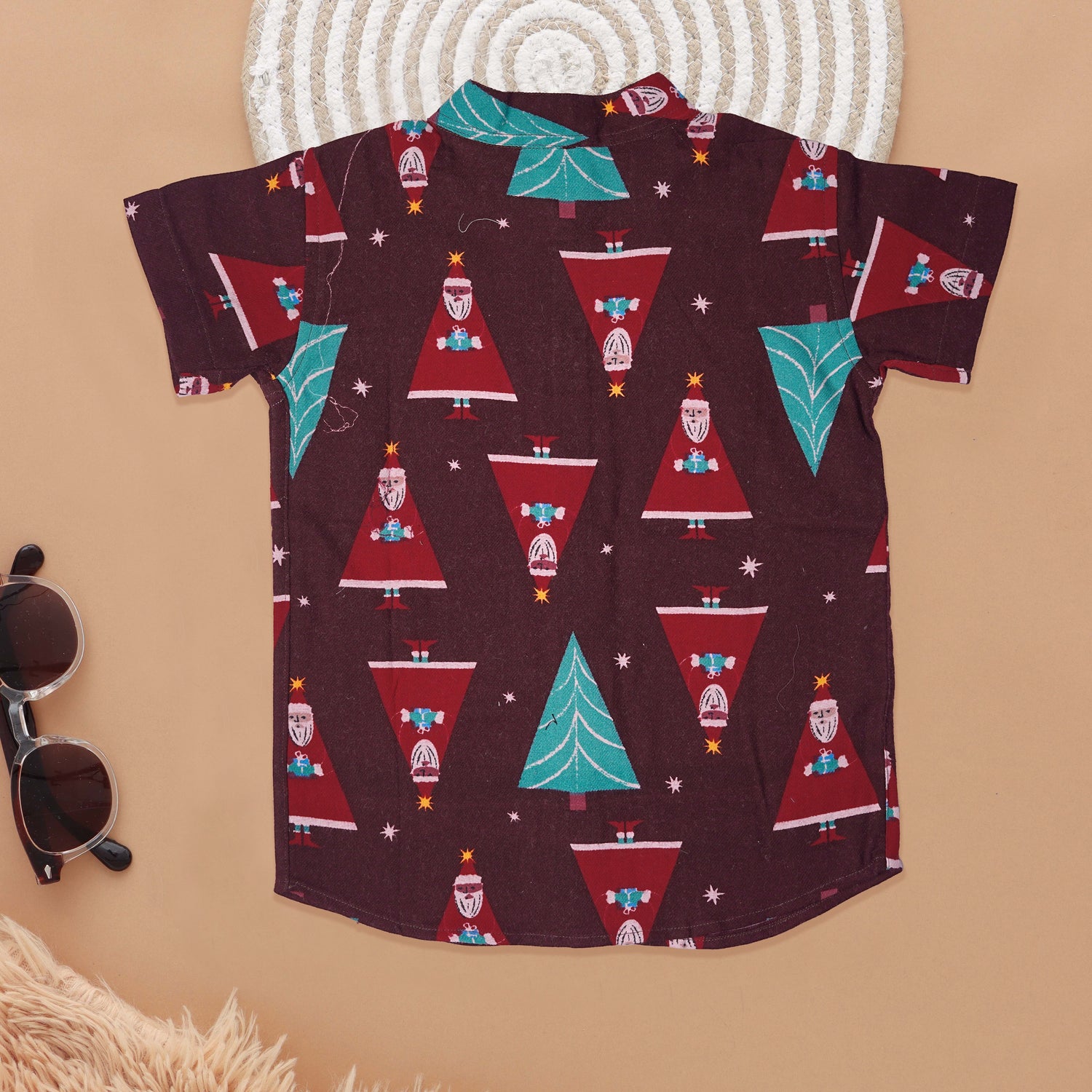 Festive Fun Boys' Shirt - Santa Tree Pattern