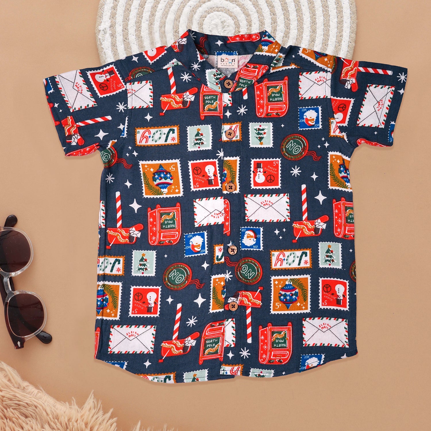 Holiday Vibes Boys Festive Theme Shirt