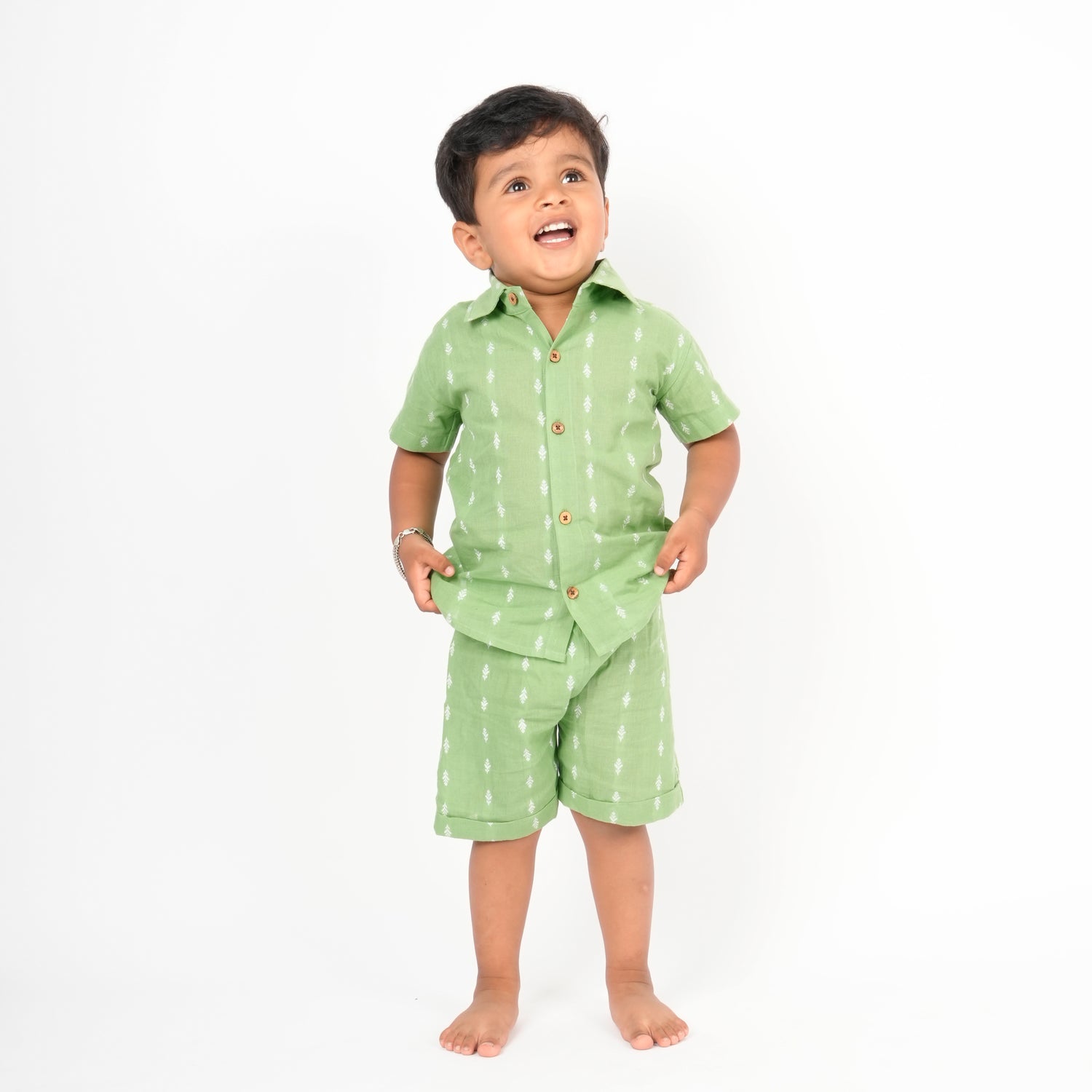 Elegant Boys South Cotton Shirt With Shorts