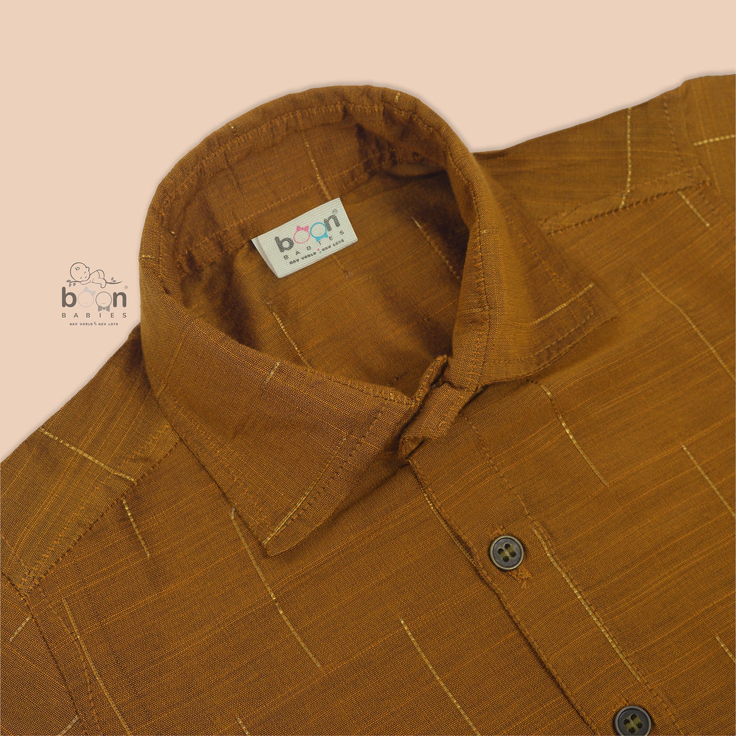 Copper Brown Silk Shirt for Boys – Traditional & Festive Wear