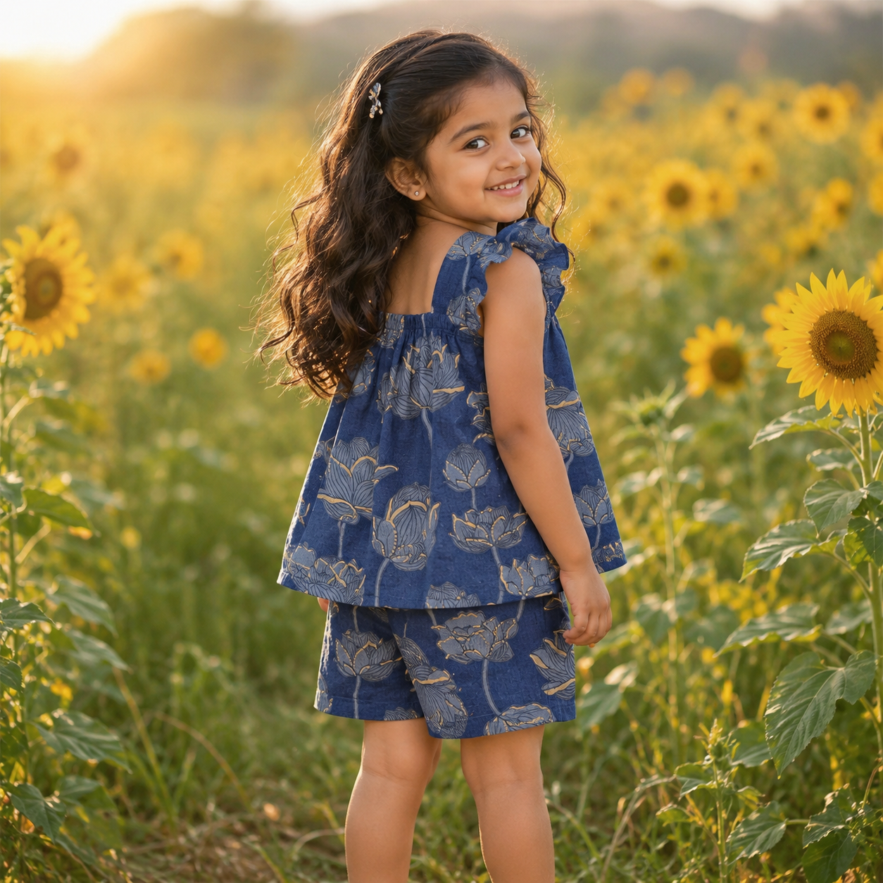Girls Lotus Cotton Co-ord Set