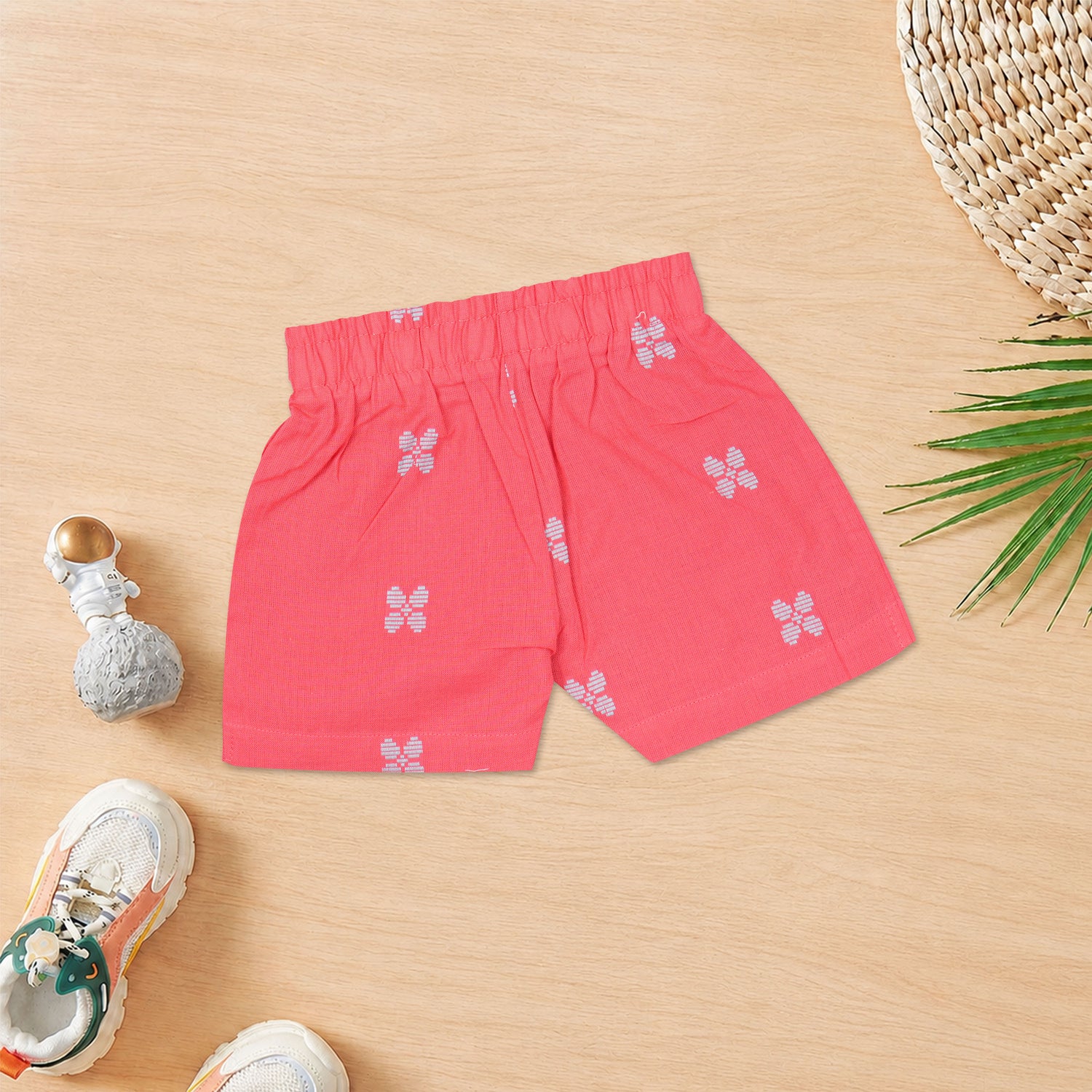 Boys premium handloom cotton printed shirt with straight collar and matching shorts, by Boon Babies.