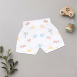 Boys premium cotton printed shirt and shorts set with straight collar, featuring colorful patterns and comfortable fit by Boon Babies.