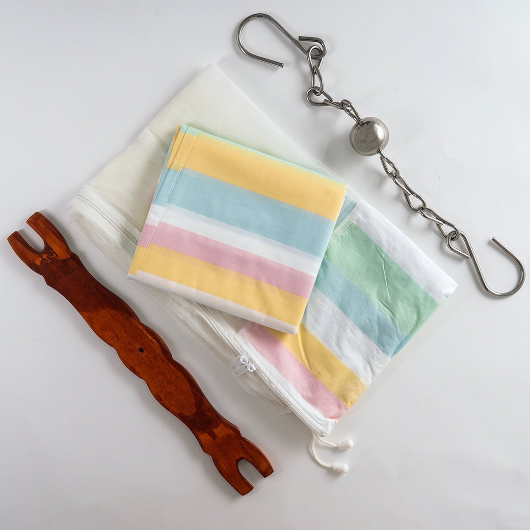 Boon Babies Vibrant Stripes Colorful Baby Cradle Net