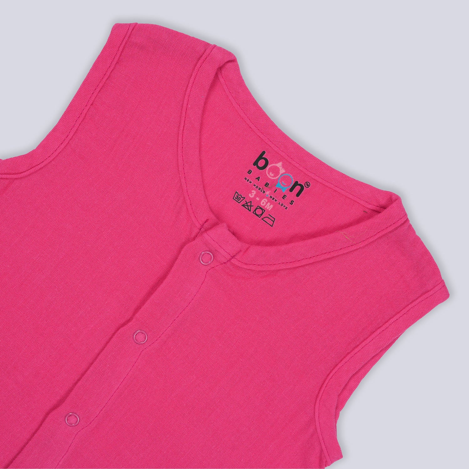 Bright Pink Muslin Jabla & Shorts Set – Soft & Stylish Comfort for Babies