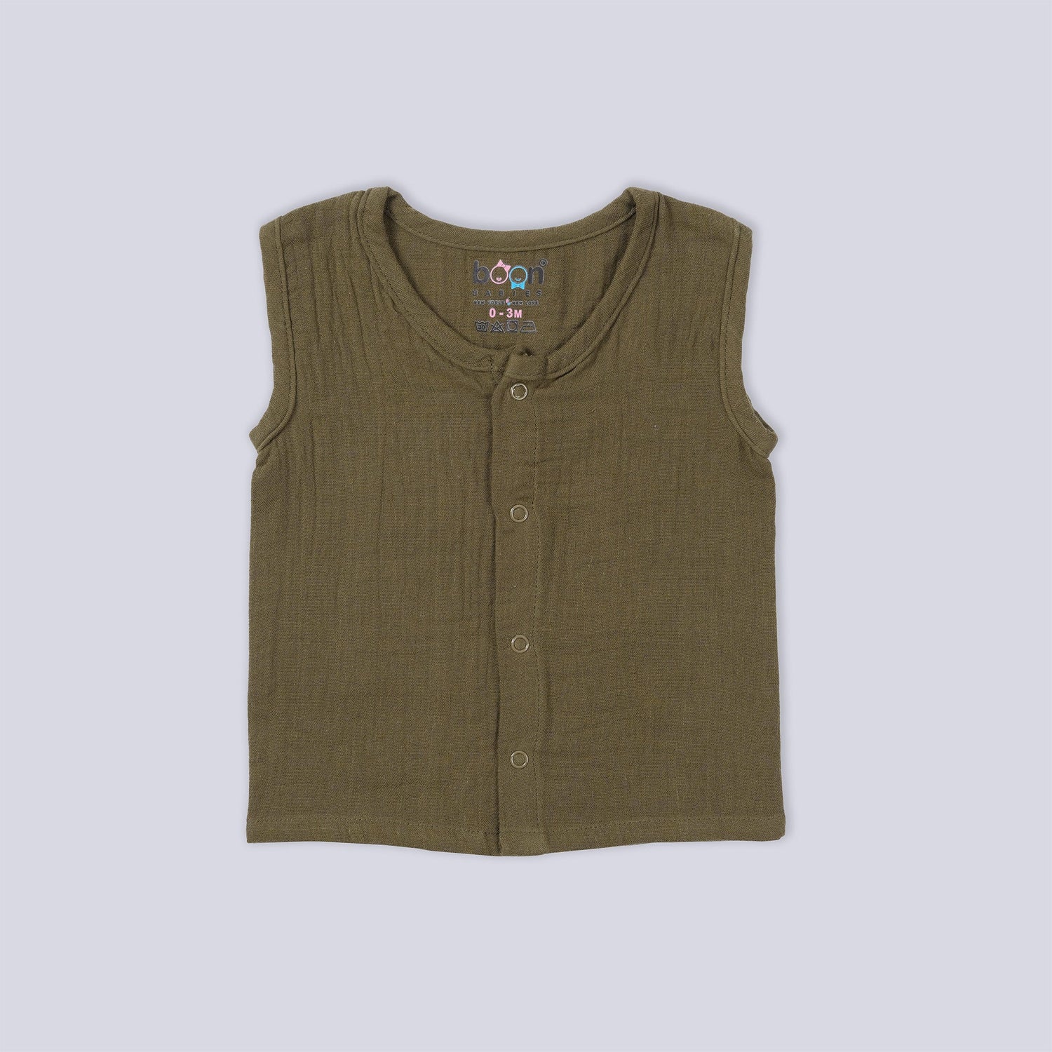 Olive Green Muslin Jabla & Shorts Set – Soft Essentials for Baby Comfort