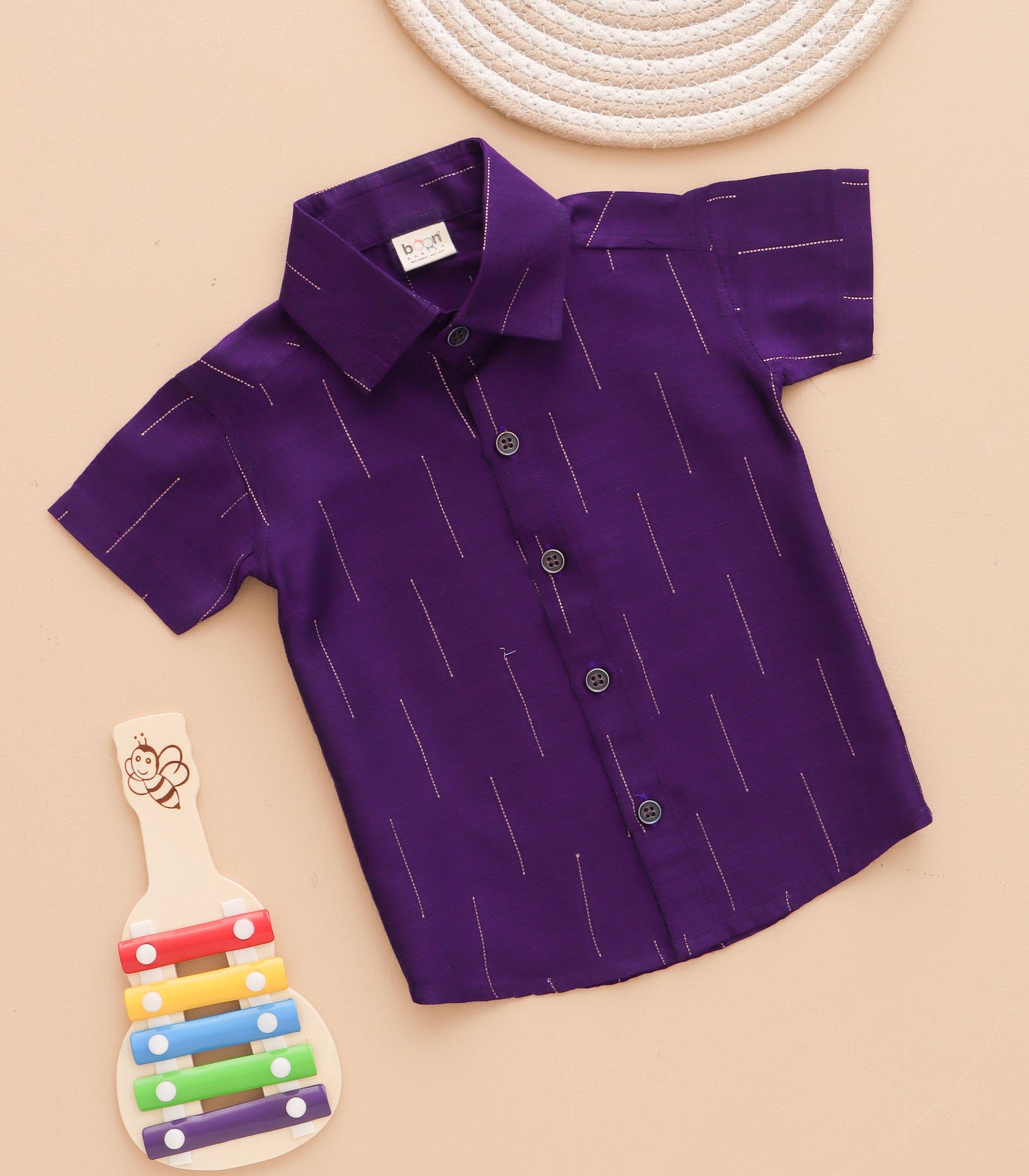 Boys Elegant Drop Line Silk Shirt & Dhoti Set – Festive Ethnic Wear