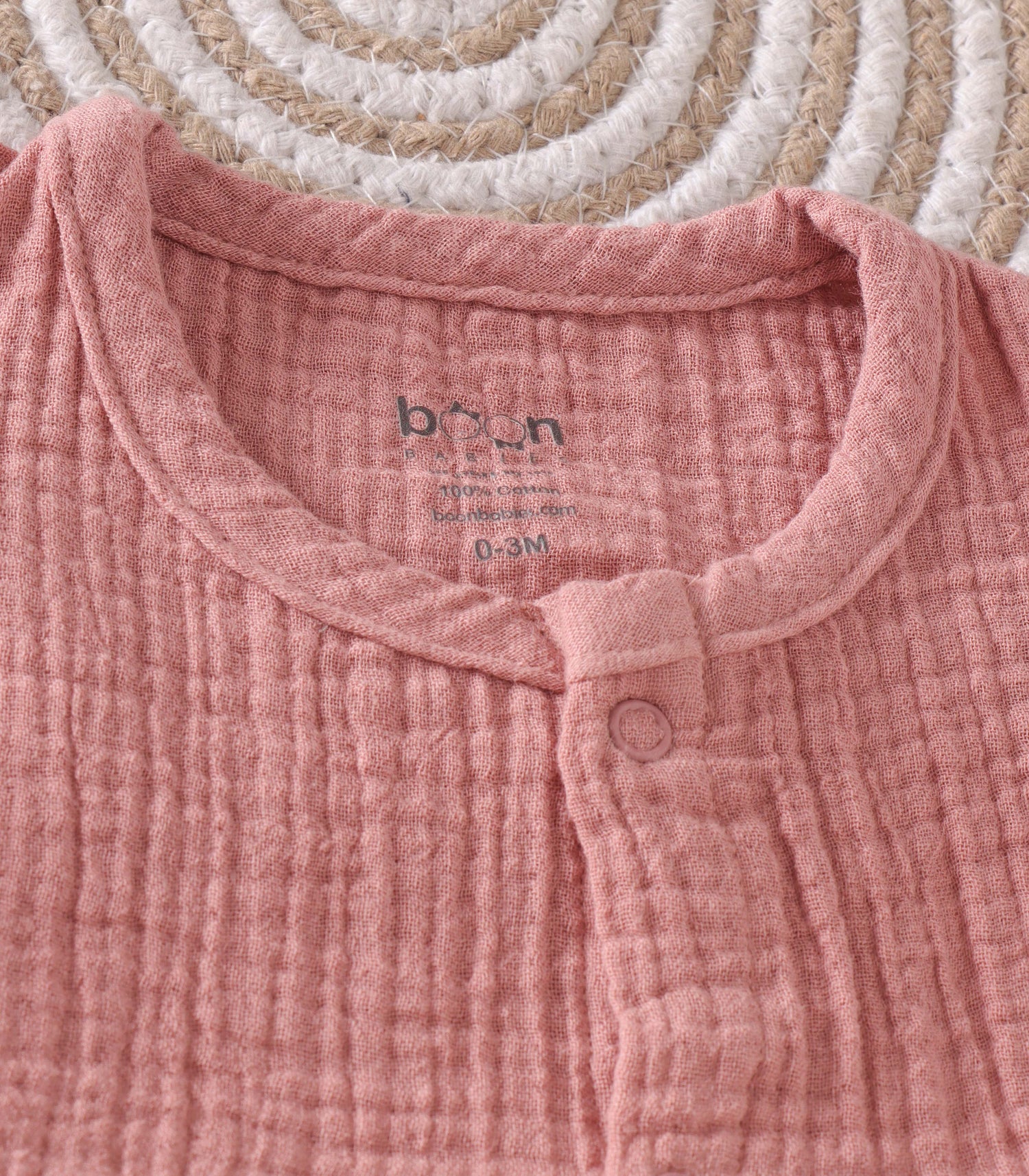 Dusty Rose Crinkled Muslin Frill Frock