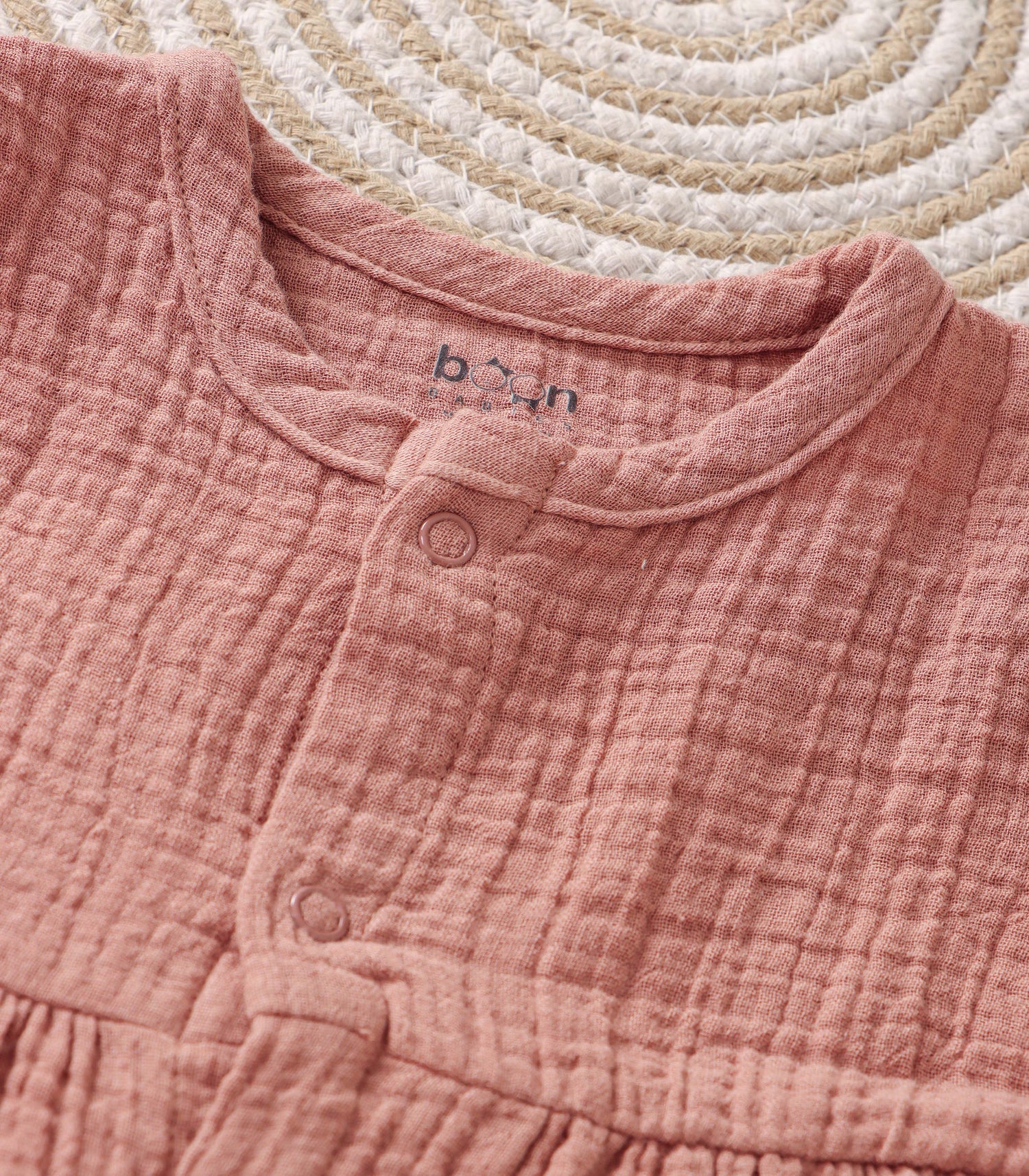 Dusty Rose Crinkled Muslin Sleeveless Baby Frock