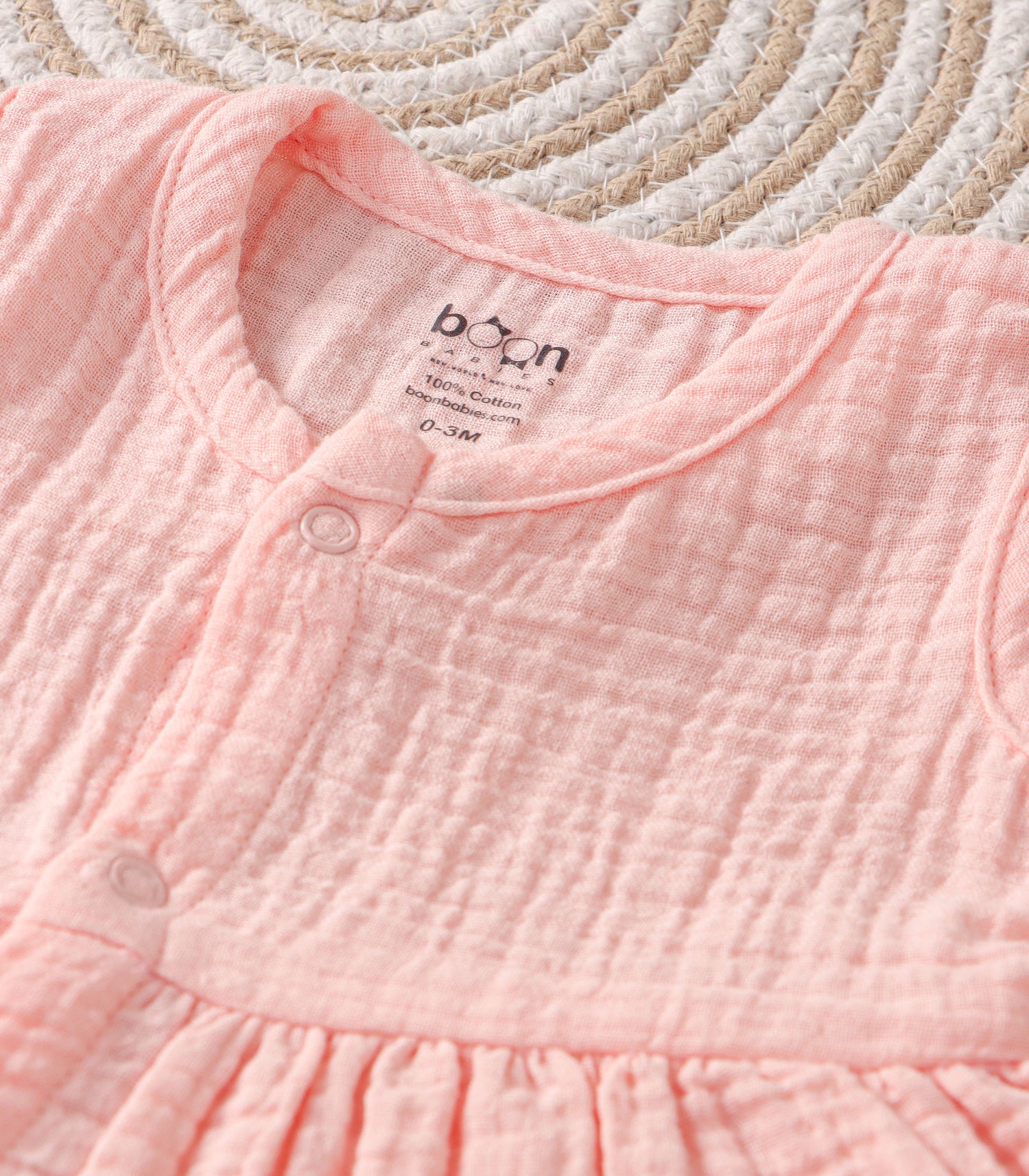 Peach Blush Crinkled Muslin Sleeveless Frock