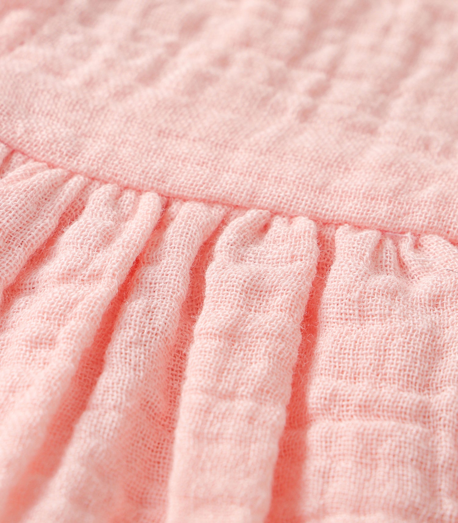 Peach Blush Crinkled Muslin Sleeveless Frock