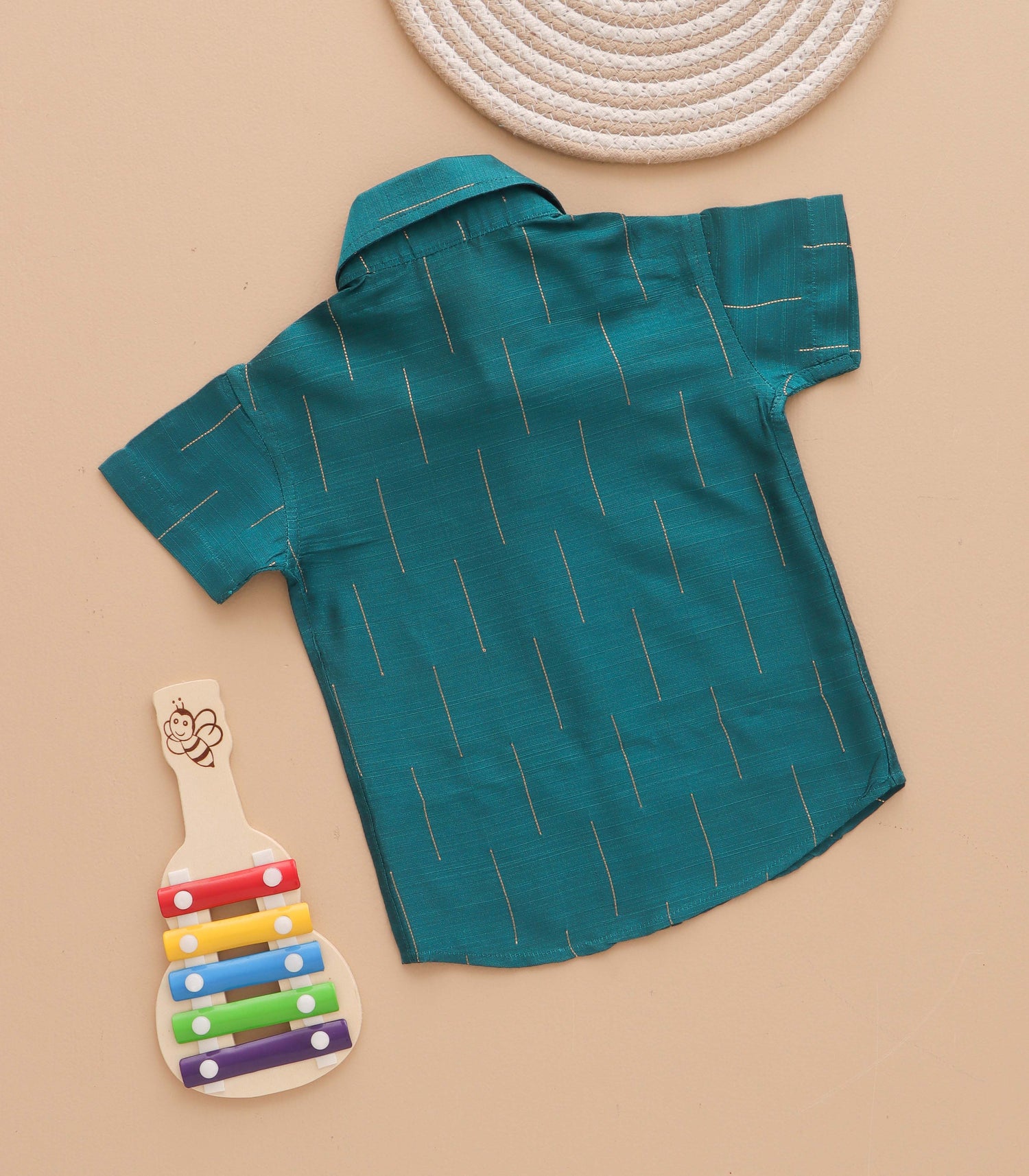 Boys Ethnic Drop Line Shirt & Dhoti Set – Festive Silk Wear