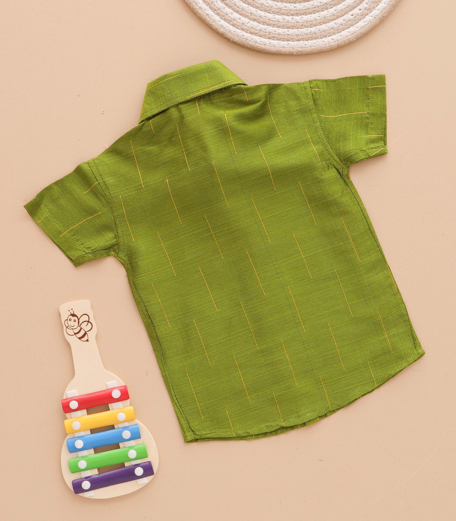Boys Ethnic Drop Line Shirt & Dhoti Set – Silk Finish