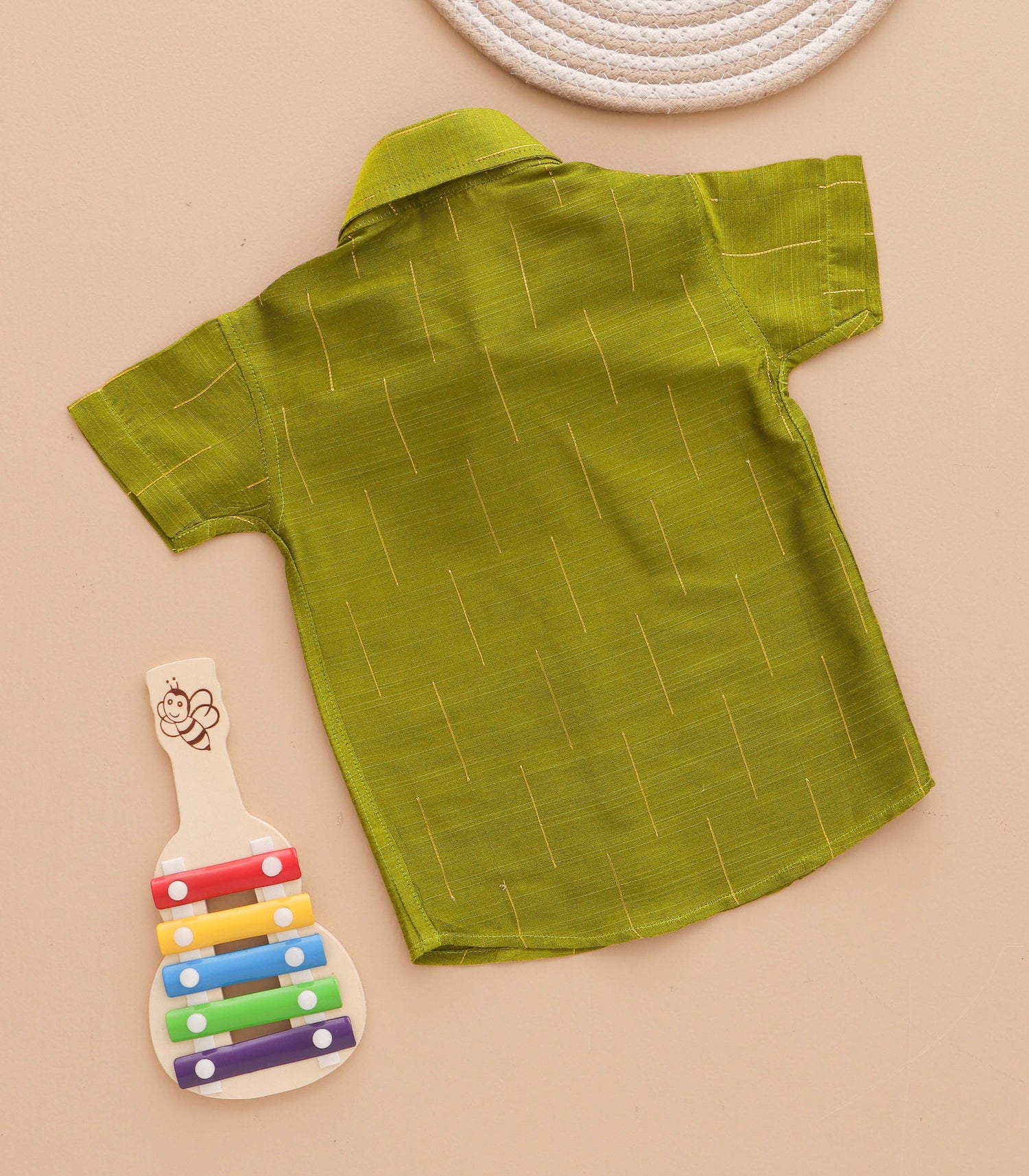 Boys Elegant Drop Line Silk Shirt & Dhoti Ethnic Set – Traditional Wear