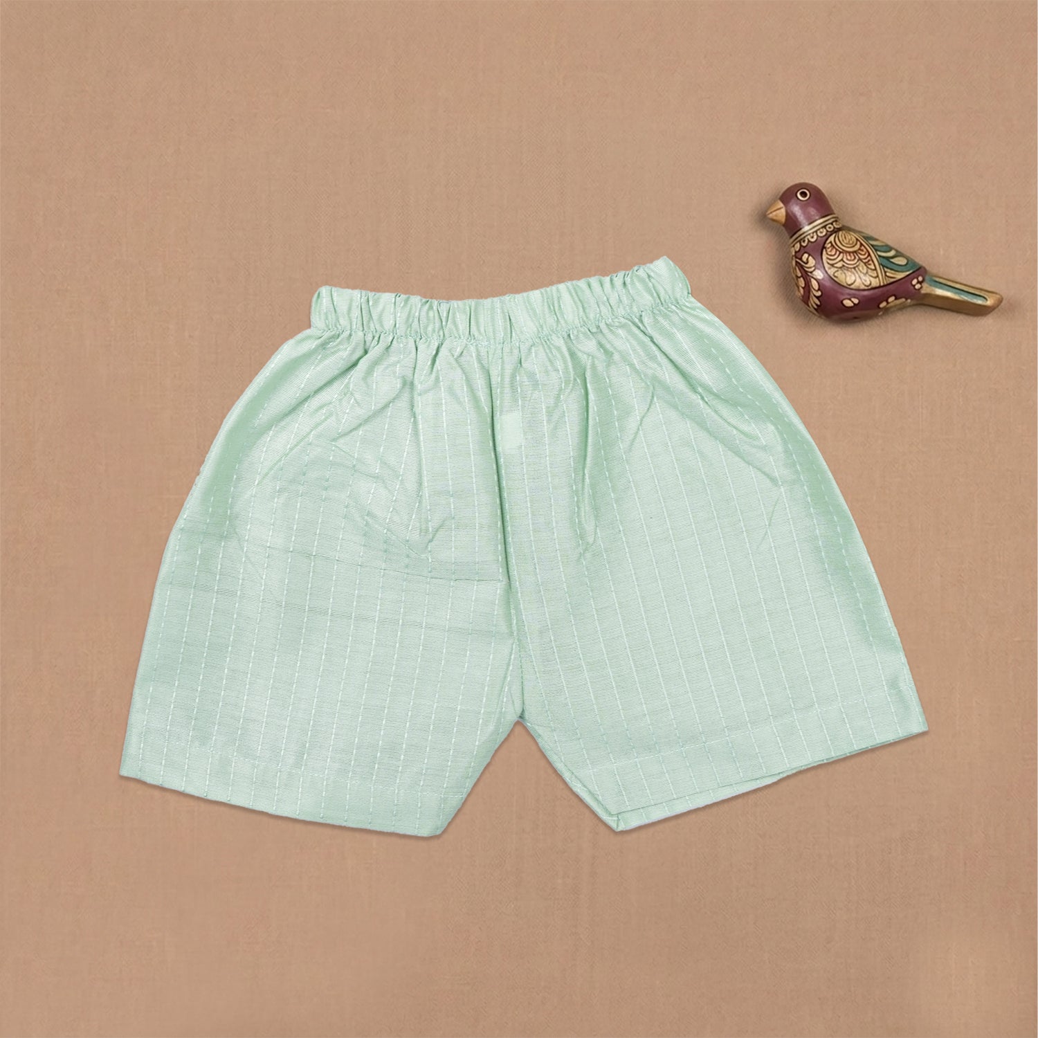 Boon Babies Baby Cotton Sleeveless Co-ord Set – Mint Green Striped Top & Shorts