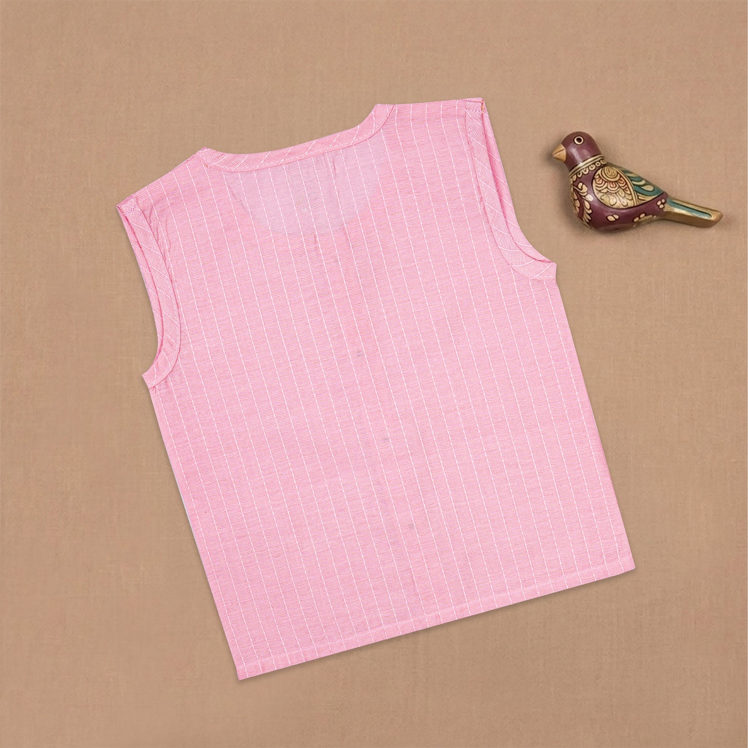 Boon Babies Baby Cotton Sleeveless Co-ord Set – Pink Striped Top & Shorts