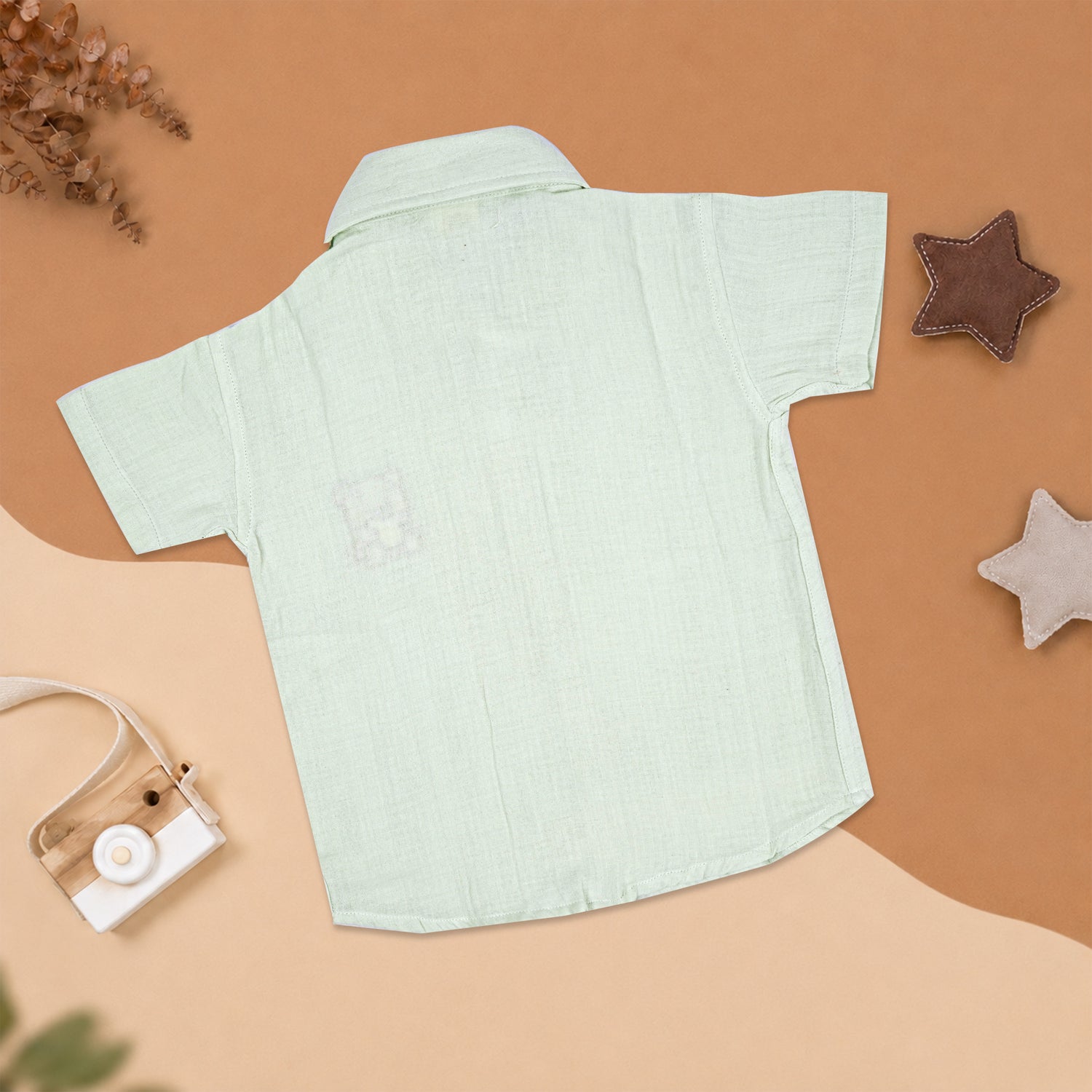 Mint Green Muslin Boys Shirt & Shorts Co-ord Set (6M–5Y)