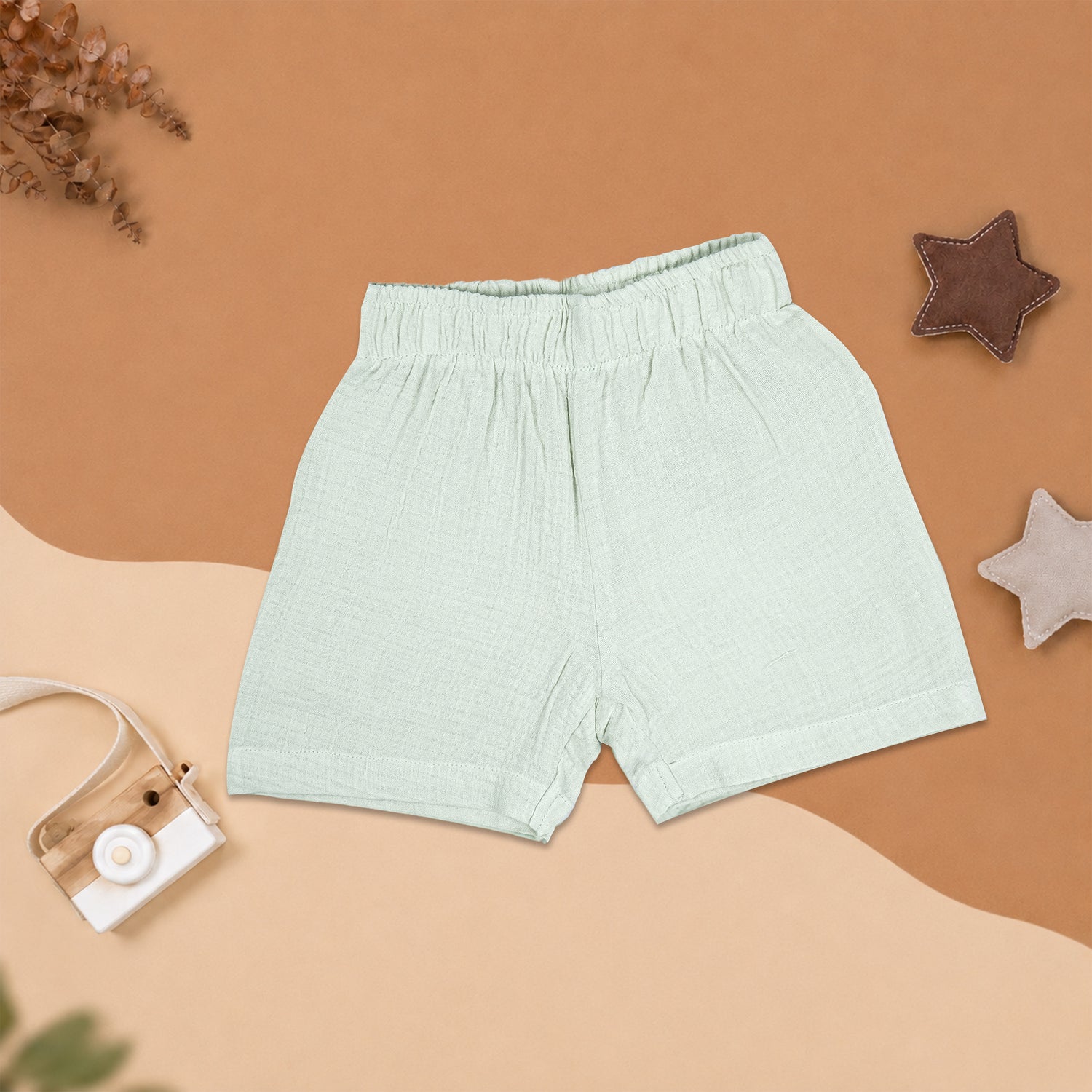 Mint Green Muslin Boys Shirt & Shorts Co-ord Set (6M–5Y)