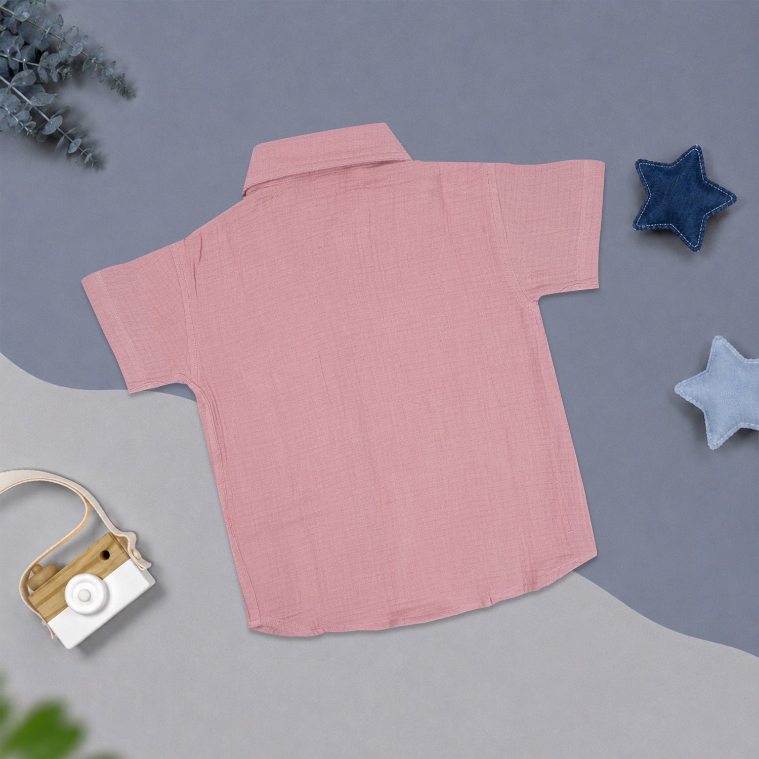 Dusty Pink Muslin Boys Shirt & Shorts Co-ord Set (6M–5Y)