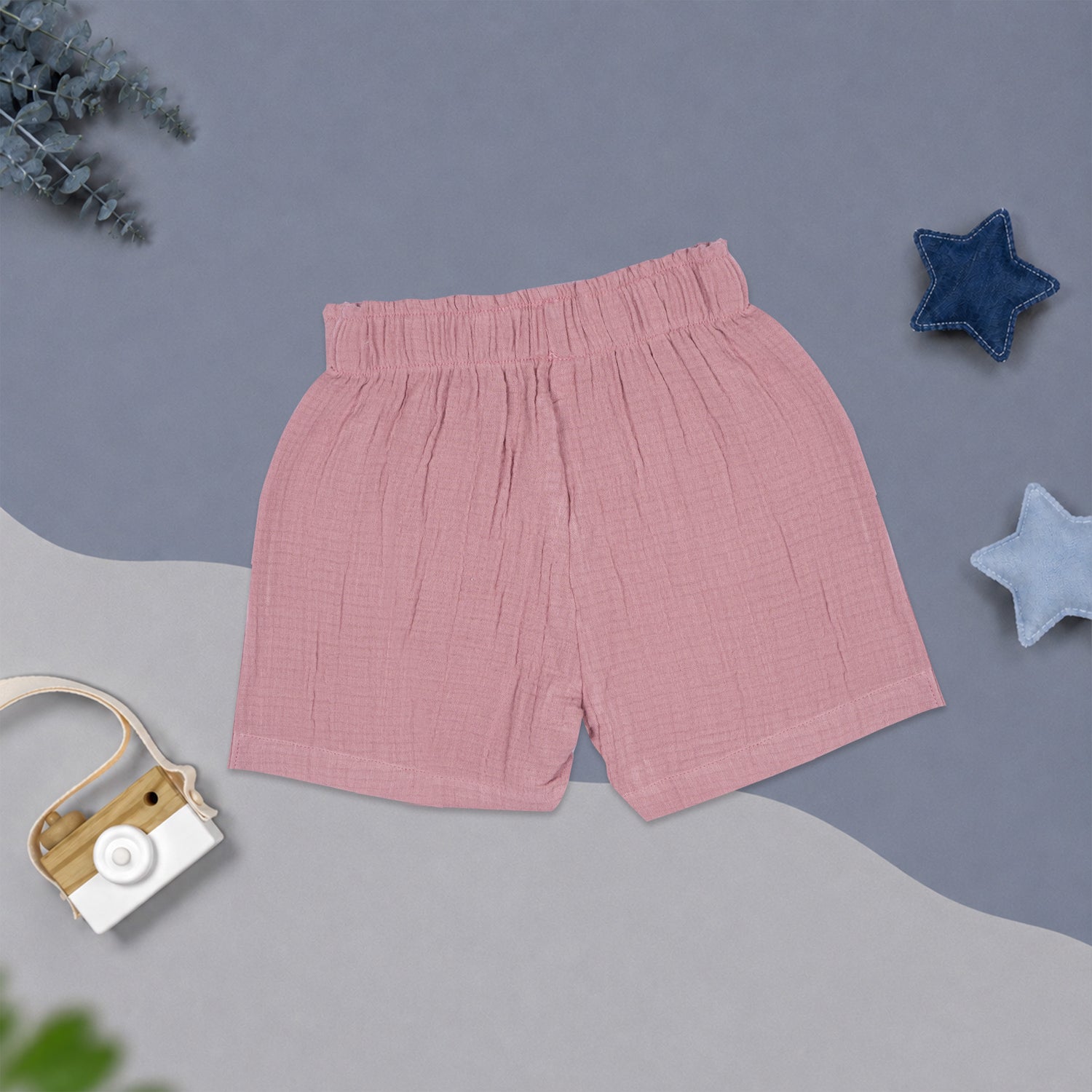 Dusty Pink Muslin Boys Shirt & Shorts Co-ord Set (6M–5Y)