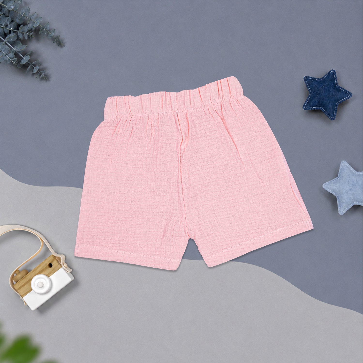 Baby Pink Muslin Boys Shirt & Shorts Co-ord Set (6M–5Y)
