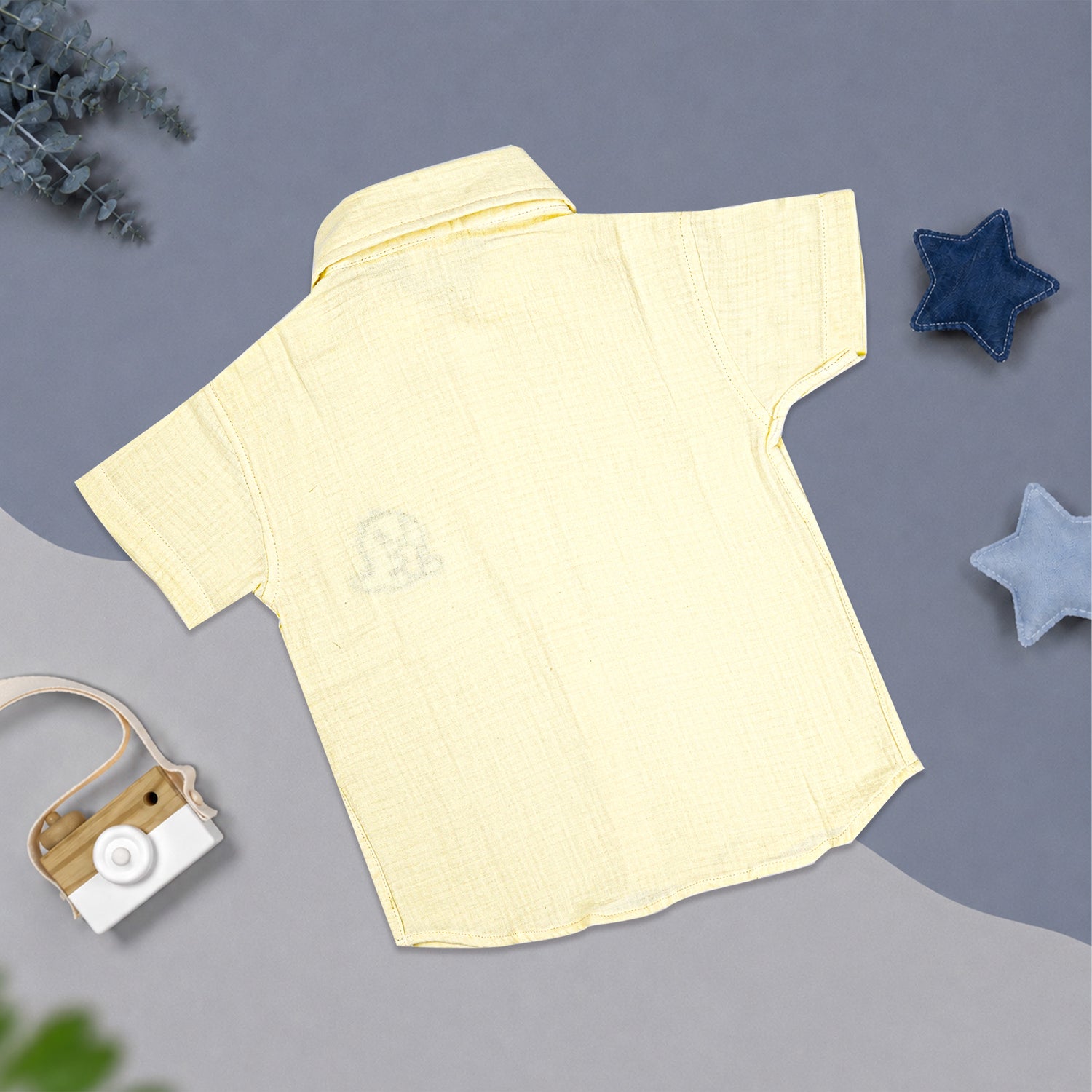 Pastel Yellow Muslin Boys Shirt & Shorts Co-ord Set (6M–5Y)