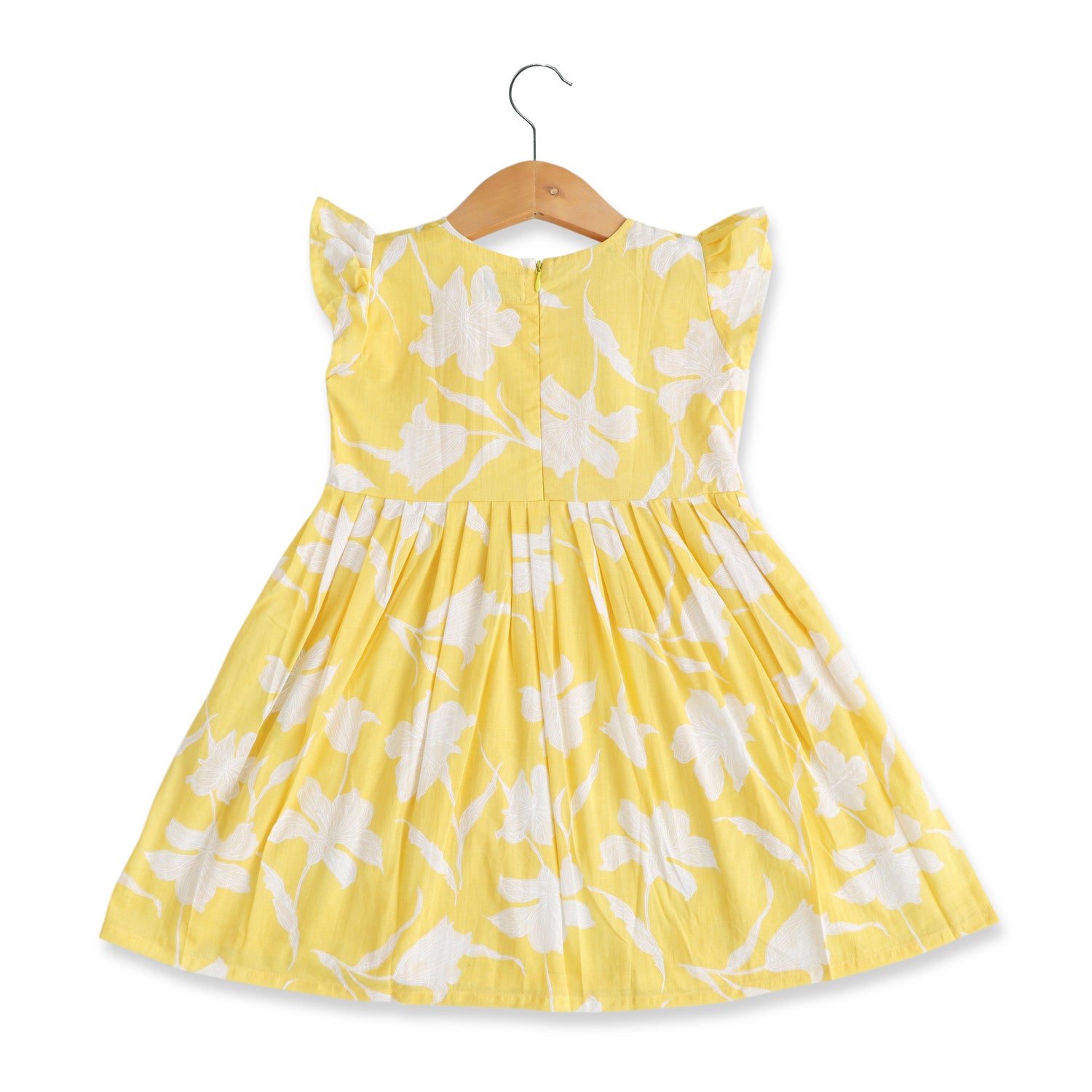 Bumblebee Beauty: Playful Yellow Floral Frock for Baby Girls