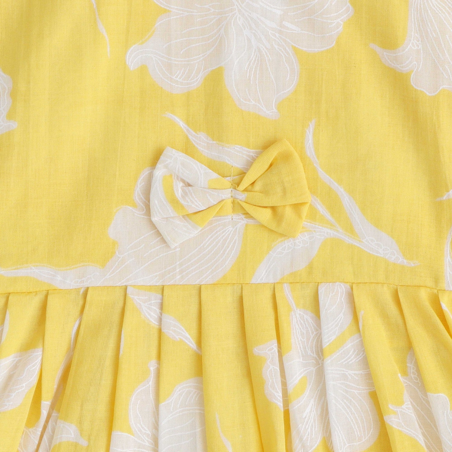 Bumblebee Beauty: Playful Yellow Floral Frock for Baby Girls